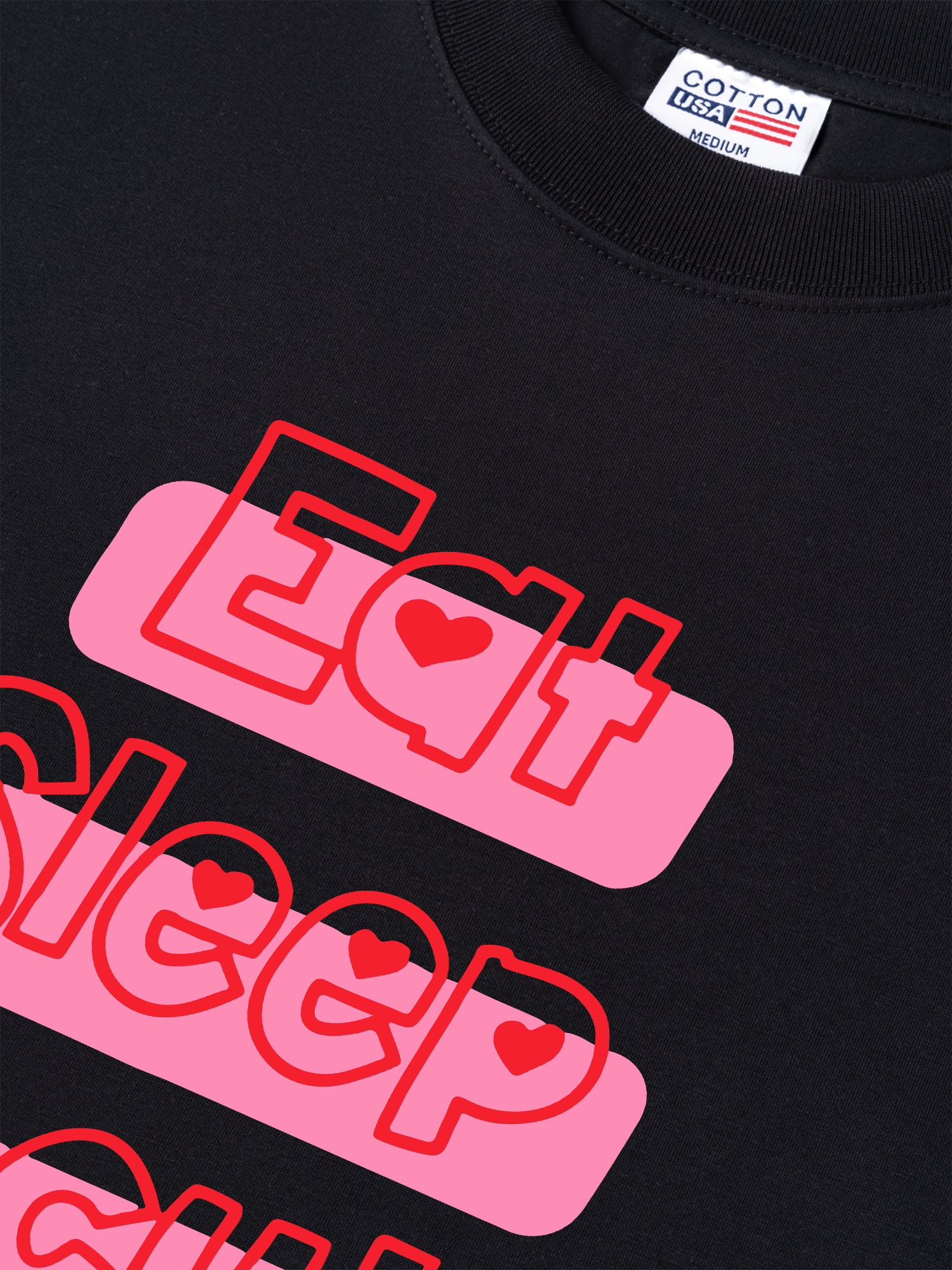 Áo Thun Relaxed Fit Eat Sleep Be Cute