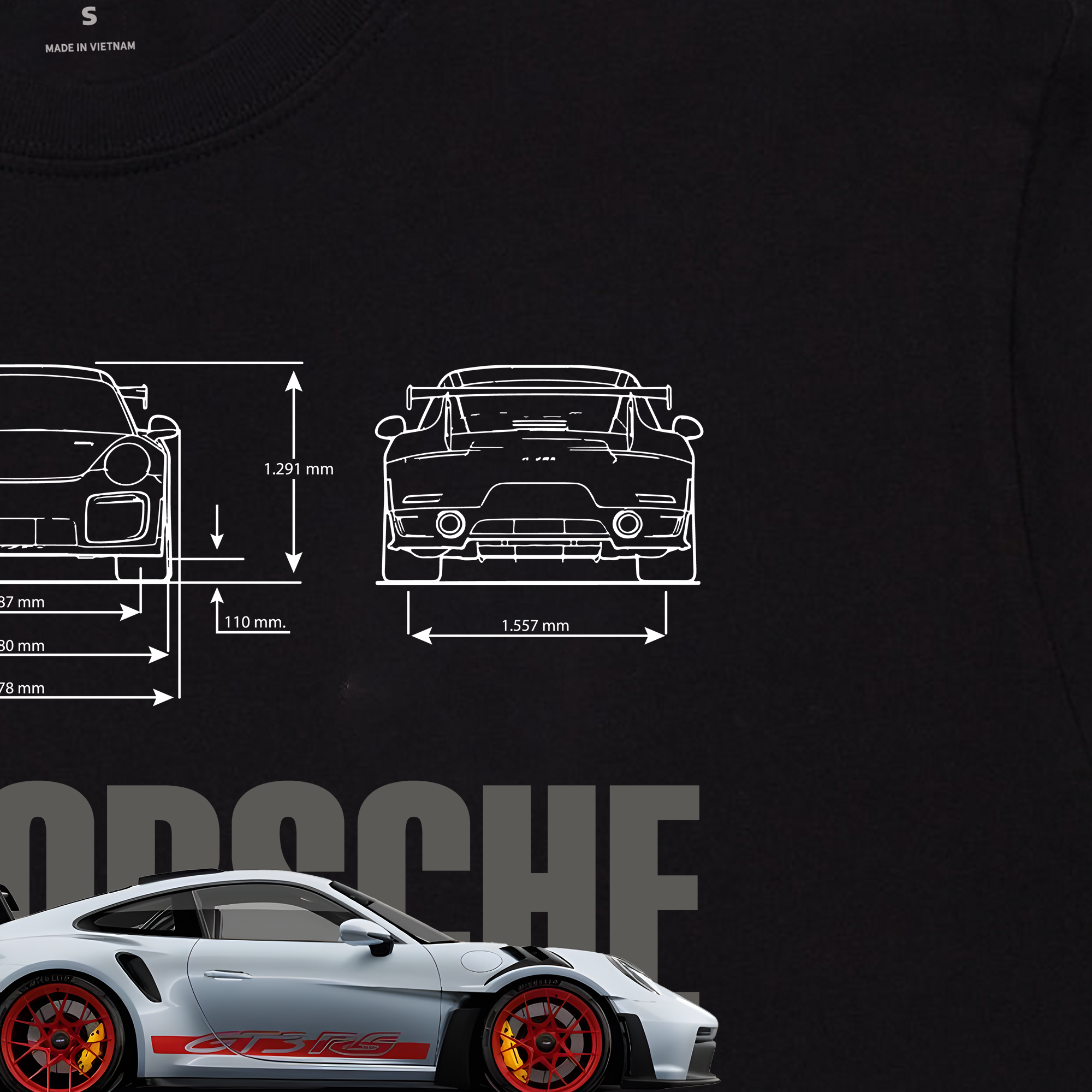 Áo Thun Oversize Porsche Blueprint 911 GT3 RS