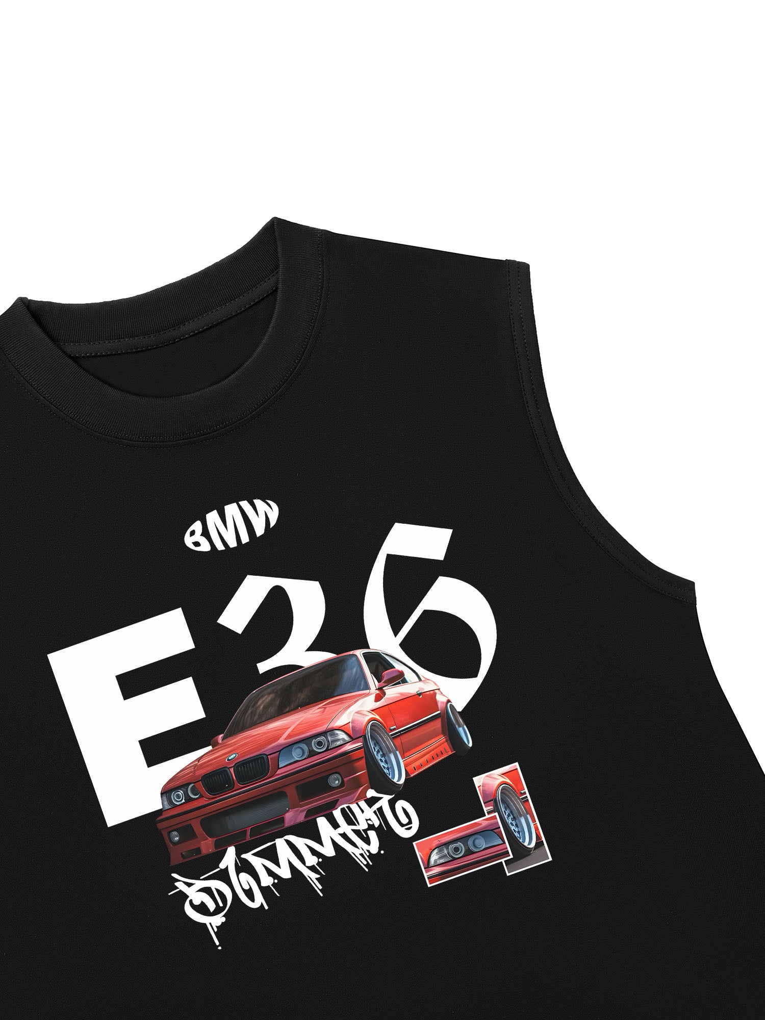 Áo Ba Lỗ Relaxed Fit BMW E36 Crimson