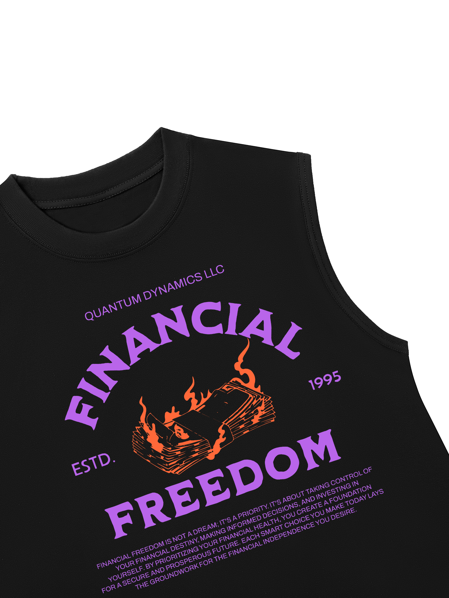 Áo Ba Lỗ Relaxed Fit Money Financial Freedom
