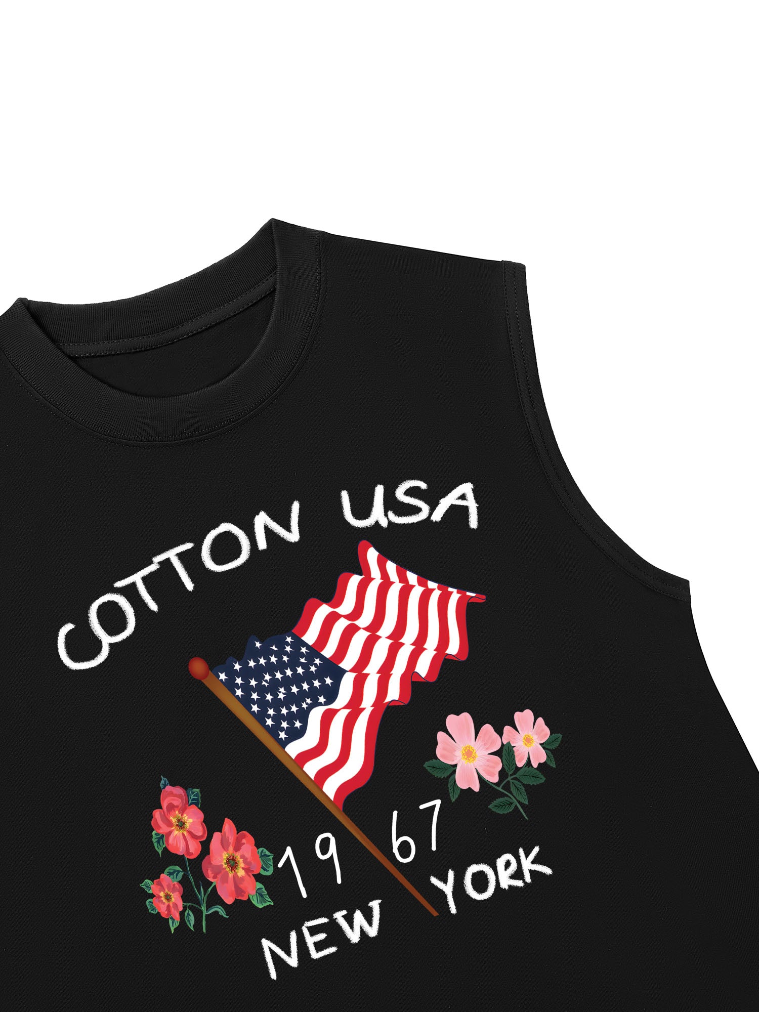 Áo Ba Lỗ Relaxed Fit USA Floral Cotton Usa