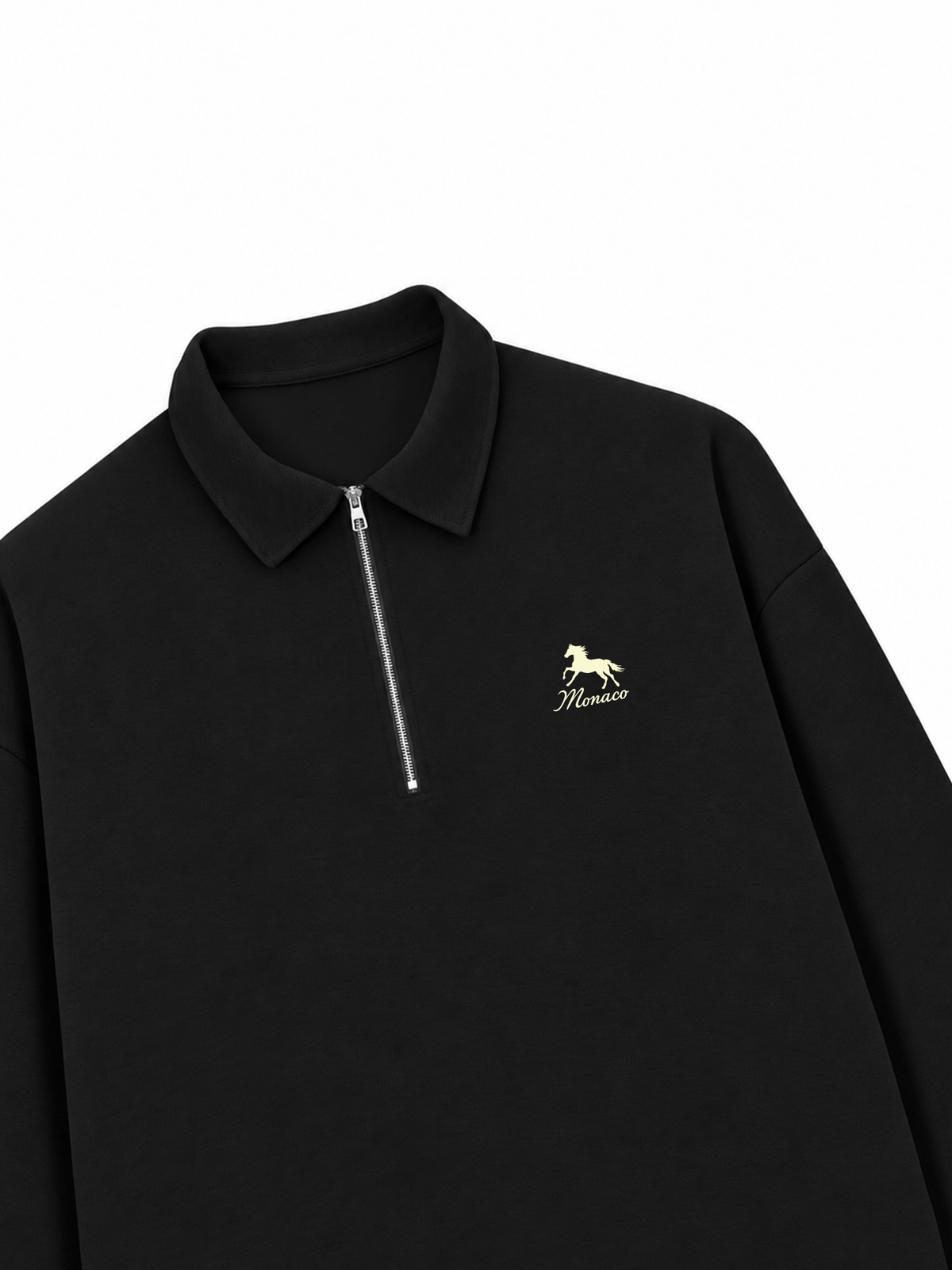 Áo Sweater Polo Nỉ Hai Da Monaco Horse Logo