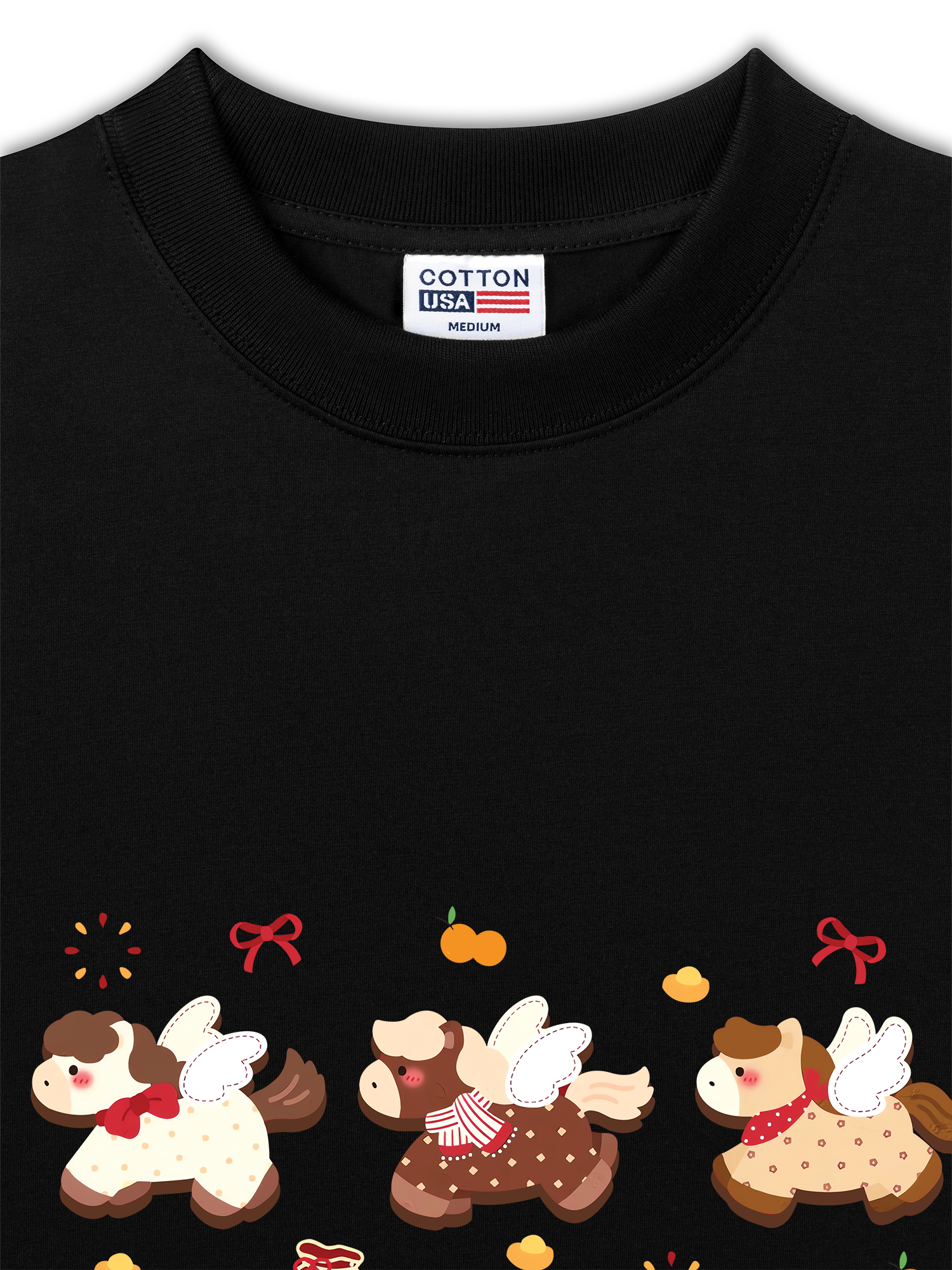 Áo Thun Relaxed Fit Tết Bính Ngọ  3 Bé Ngựa