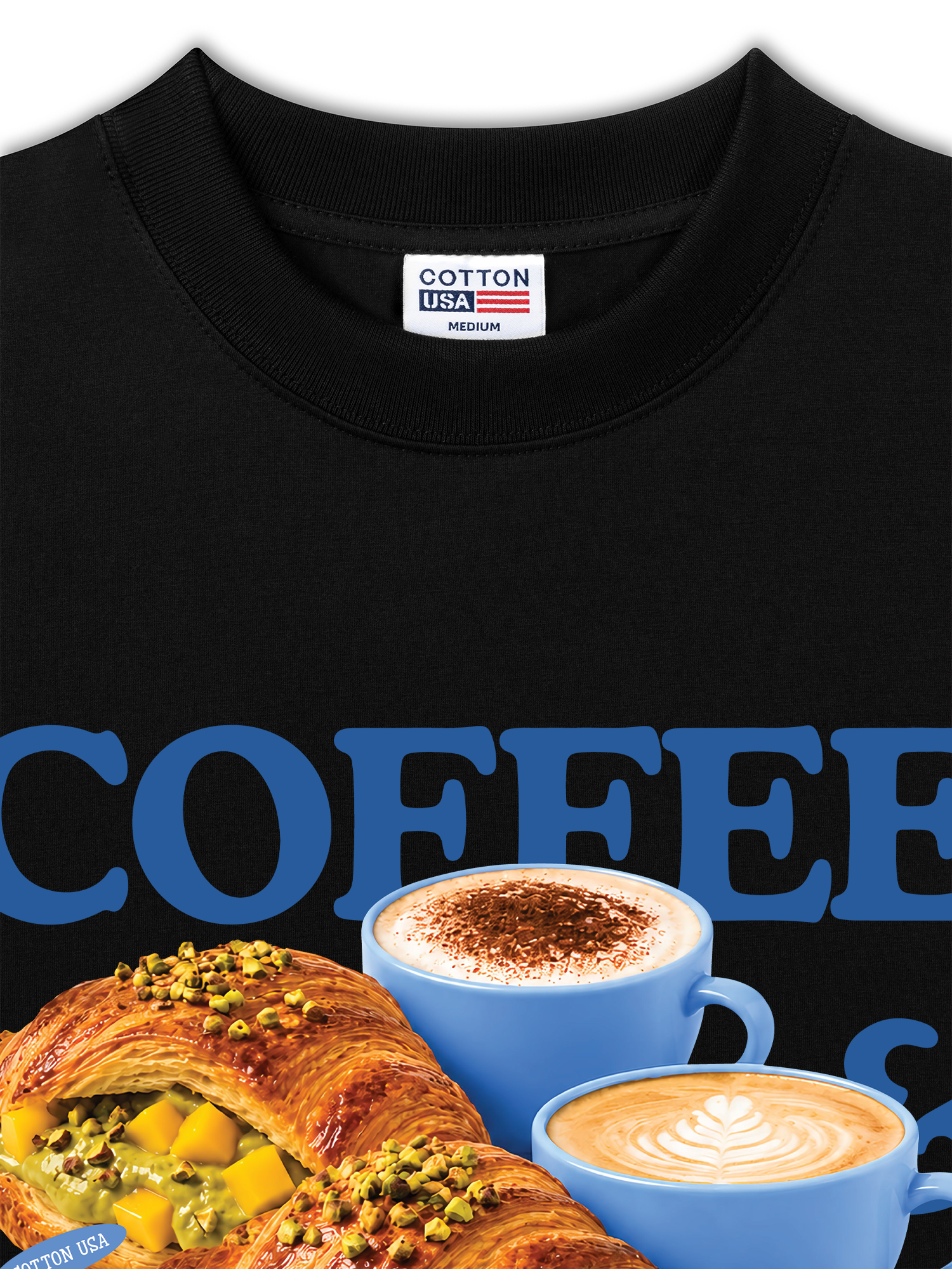 Áo Thun Relaxed Fit Yummy Mood Coffee Croissant