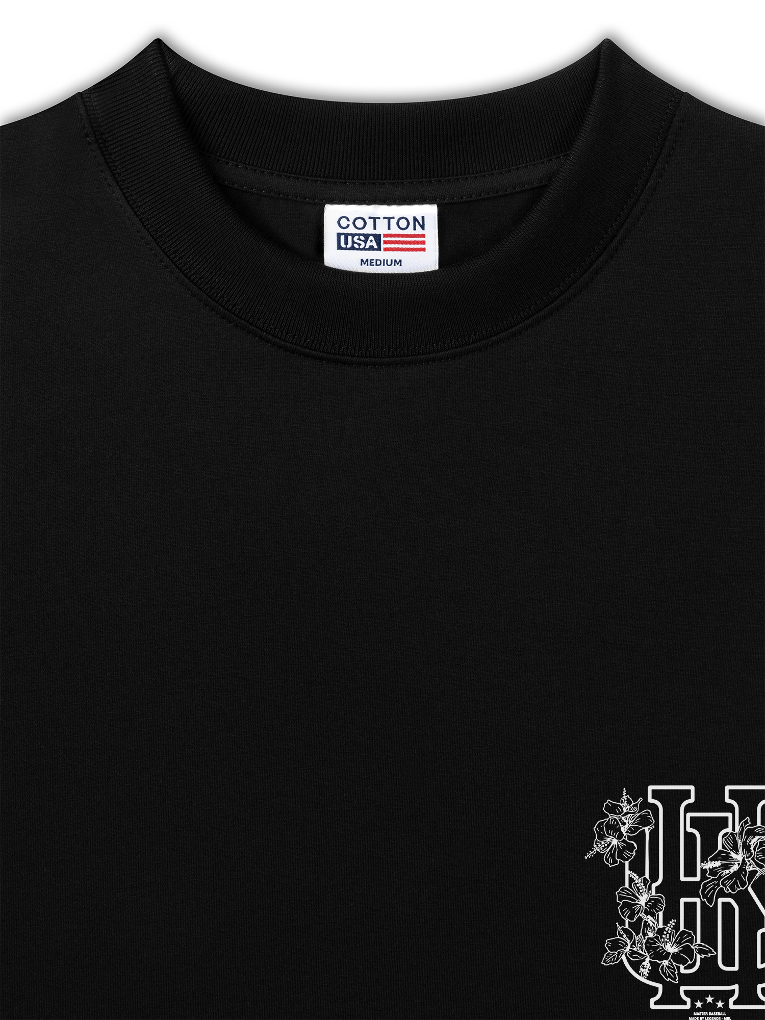 Áo Thun Relaxed Fit Master Baseball  Flower Black White