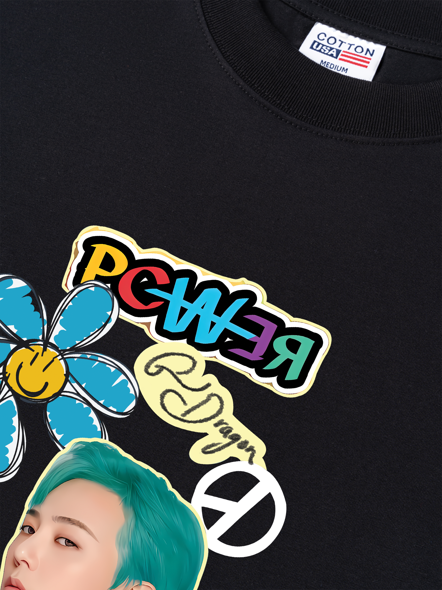 Áo Thun Relaxed Fit Idol Gradon Power BLue