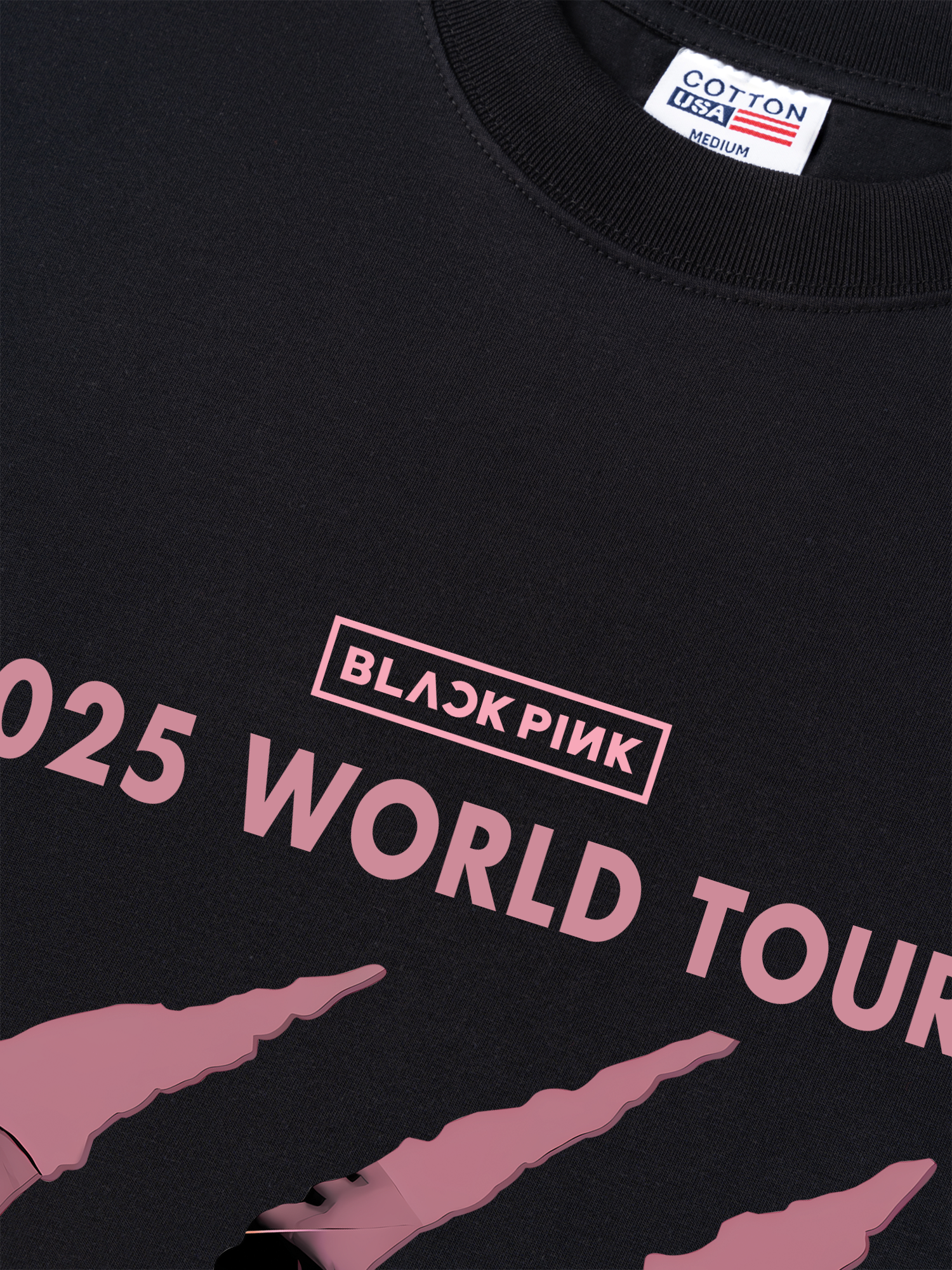 Áo Thun Relaxed Fit Black Pink 2025 World Tour