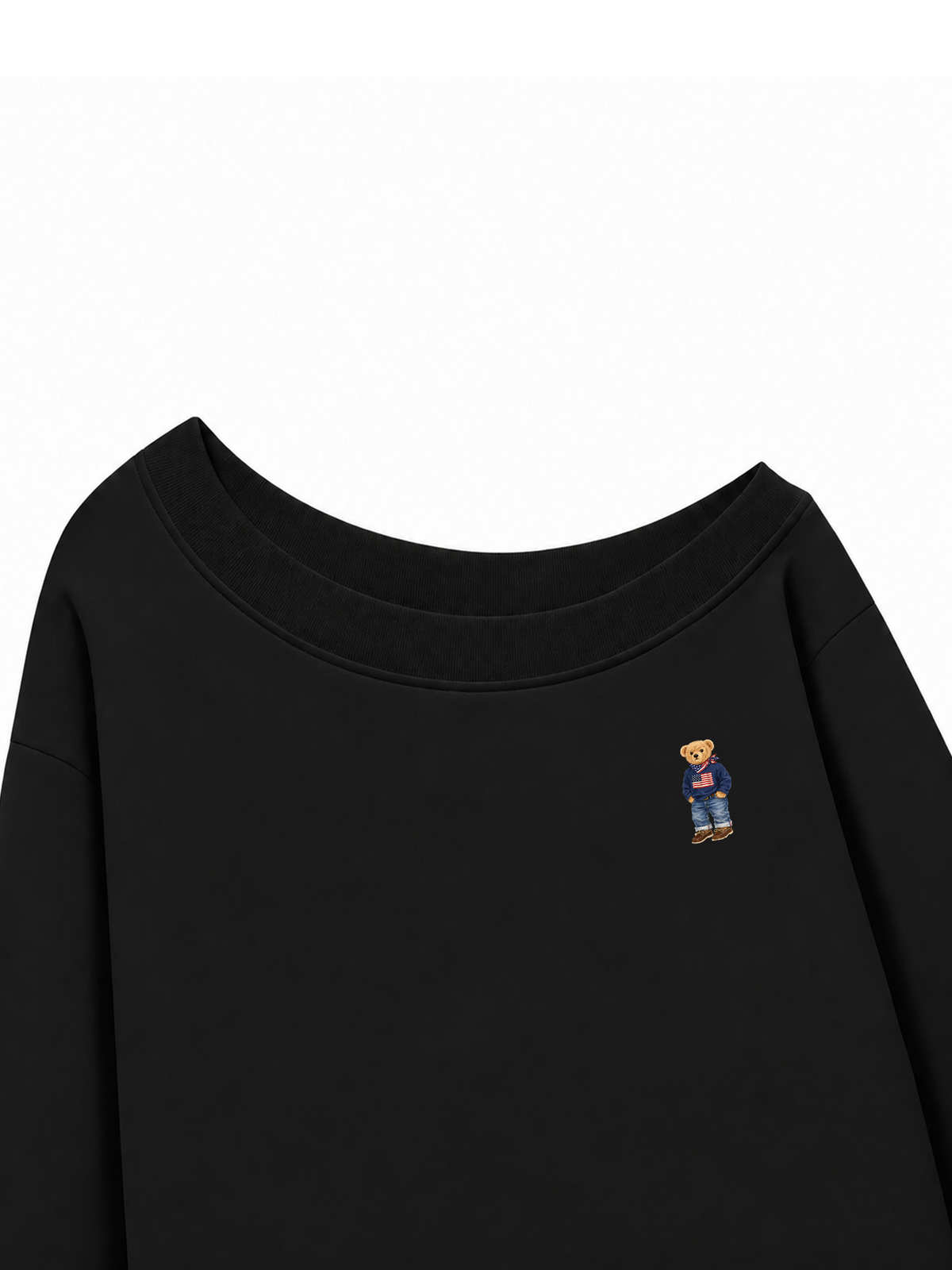 Áo Sweater Lệch Vai Nỉ Hai Da  America Boy