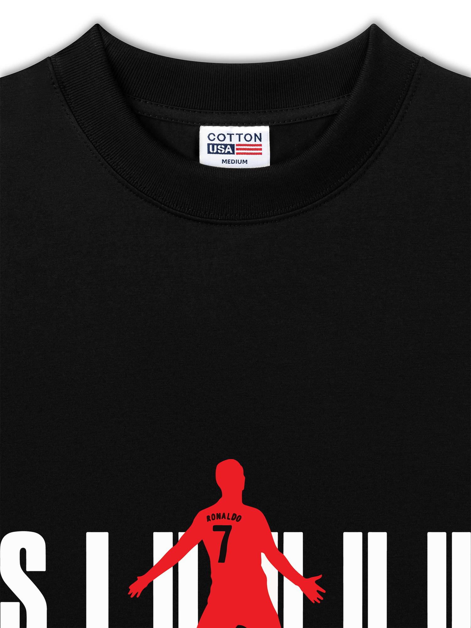 Áo Thun Relaxed Fit Áo Thun SIUUUU Black And Red