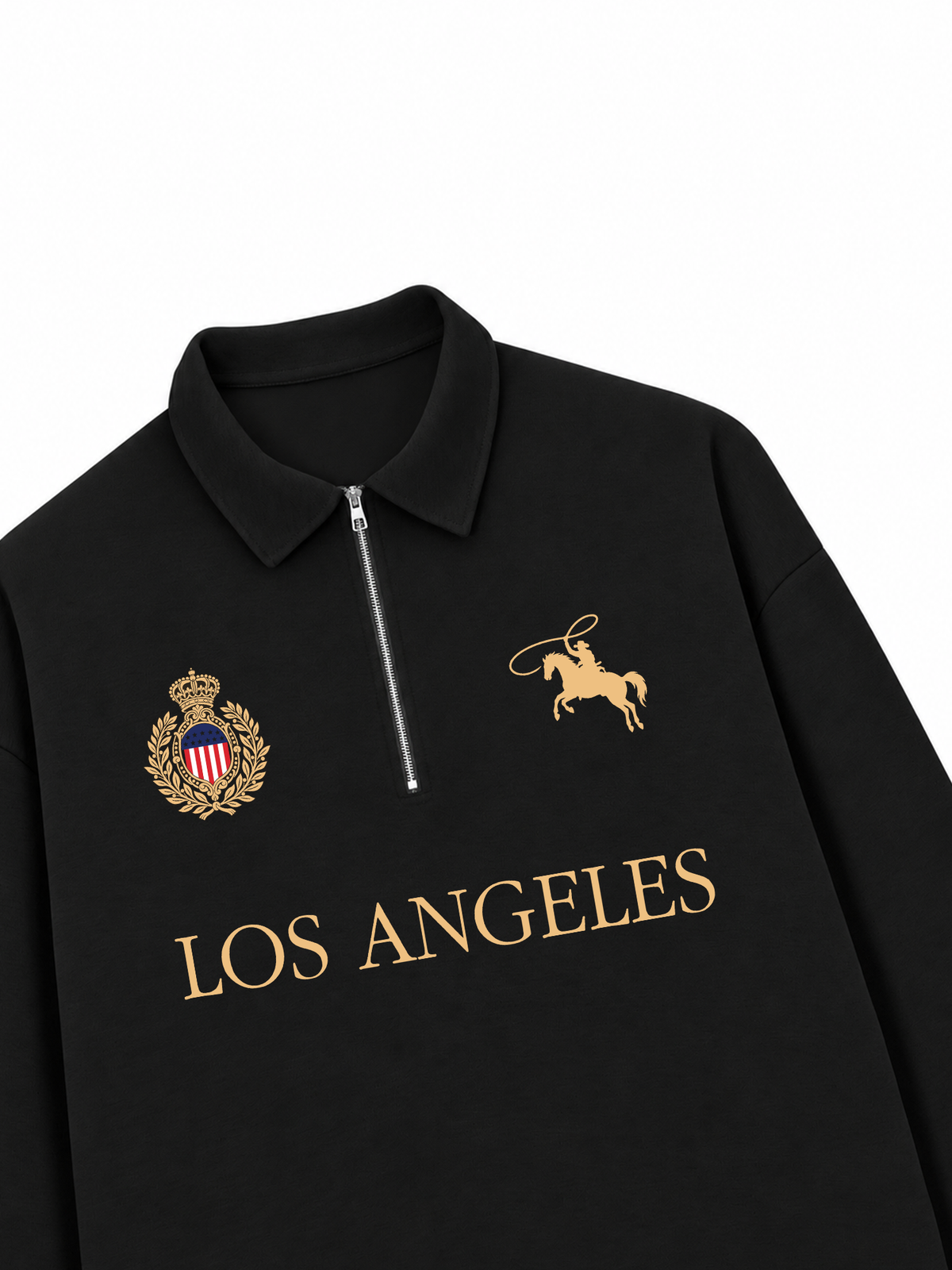 Áo Sweater Polo Nỉ Hai Da  Vintage Los Angeles