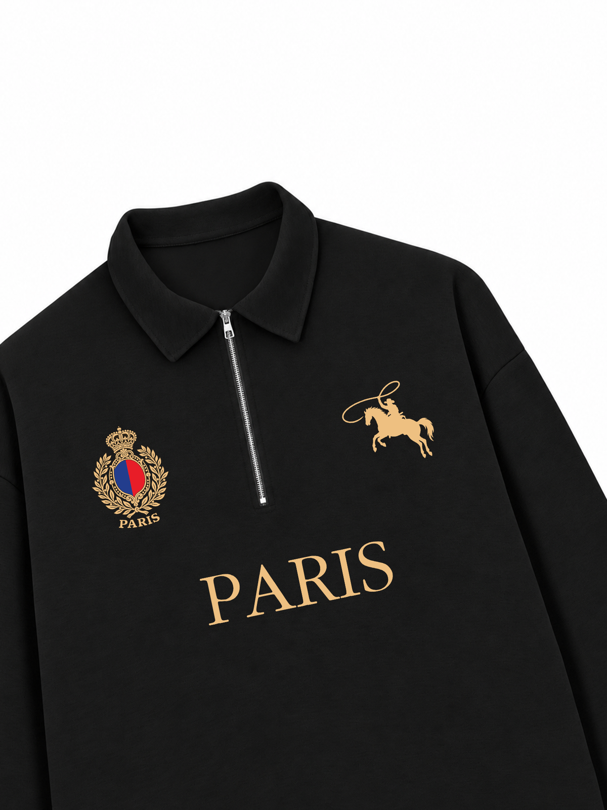 Áo Sweater Polo Nỉ Hai Da  Vintage Paris