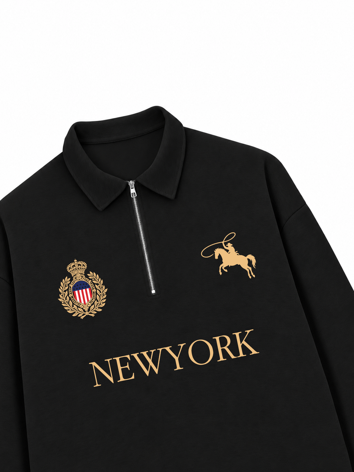 Áo Sweater Polo Nỉ Hai Da  Vintage NewYork
