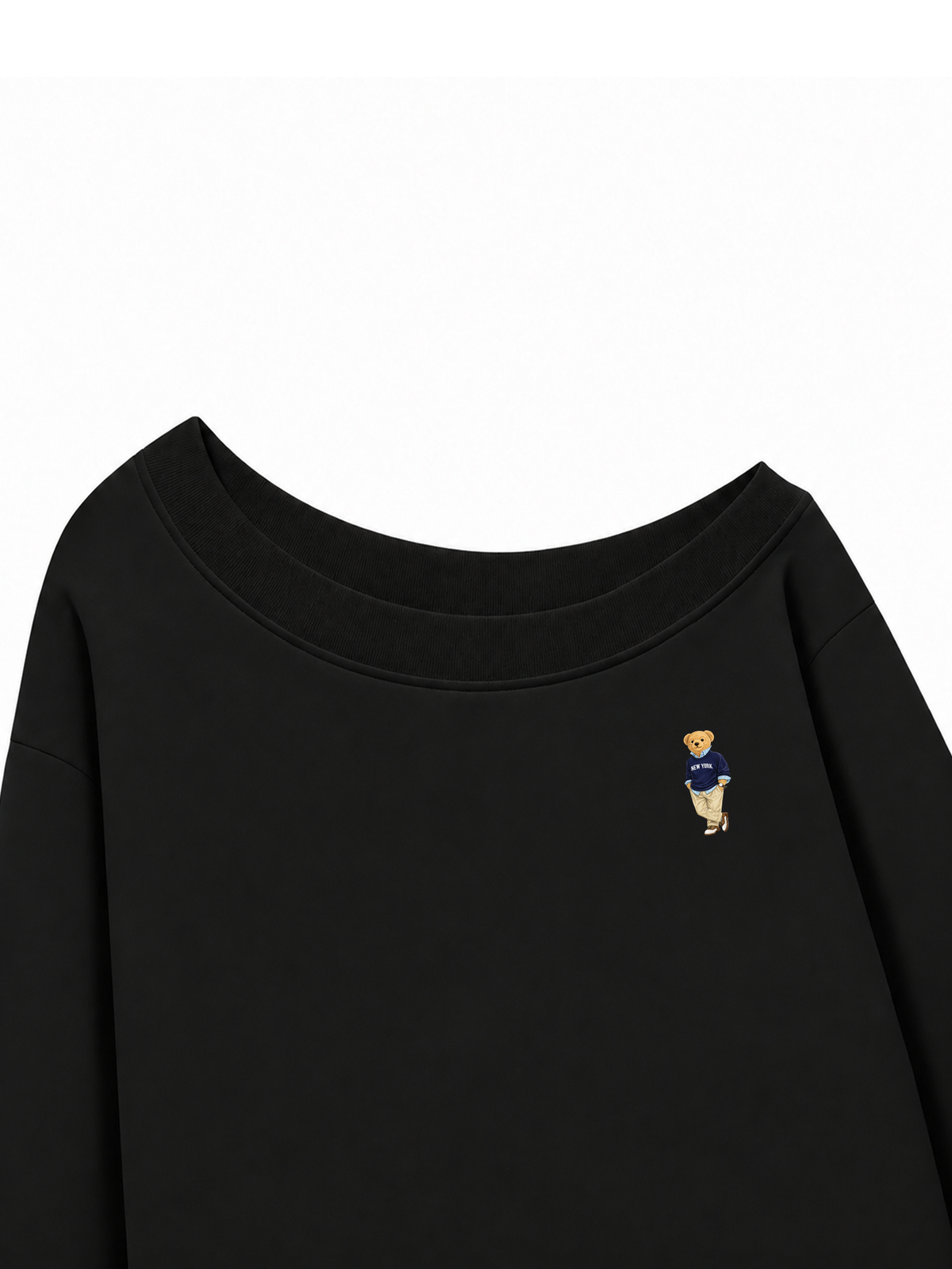 Áo Sweater Lệch Vai Nỉ Hai Da Classic Bear