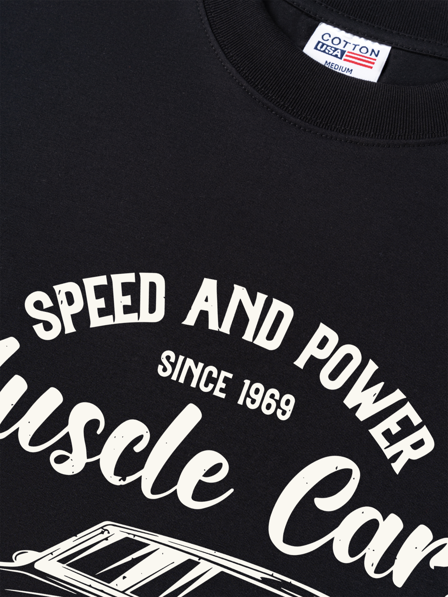 Áo Thun Relaxed Fit Speed And Power Muscle Cars