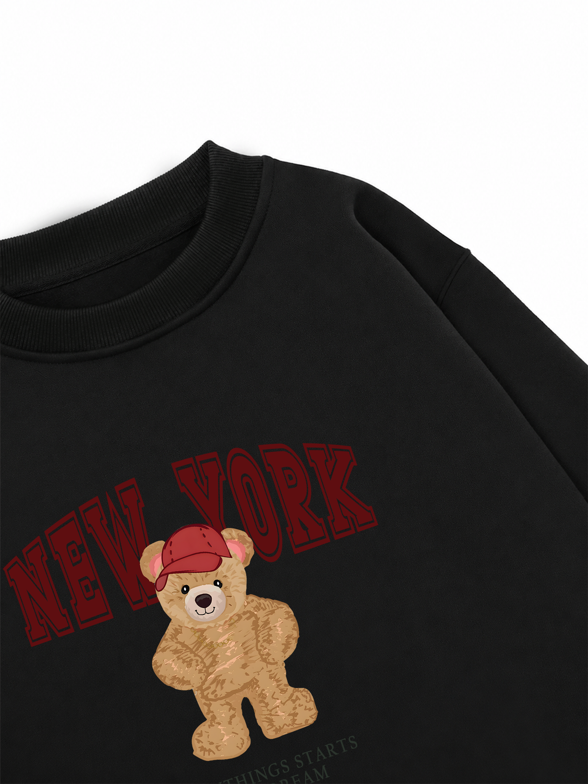 Áo Sweater Nỉ Hai Da City New York Red Bear