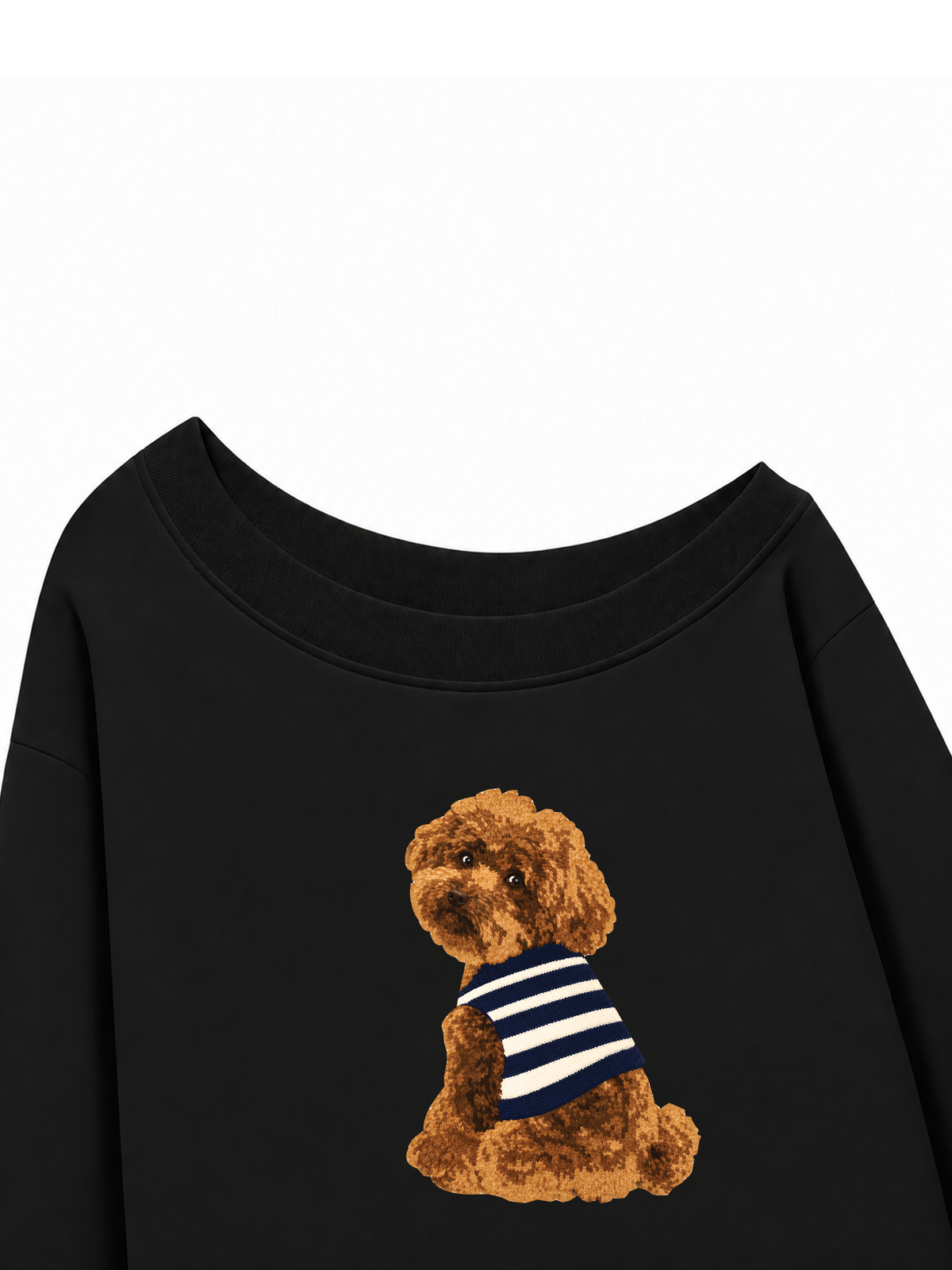 Áo Sweater Lệch Vai Nỉ Hai Da Blush Fawn