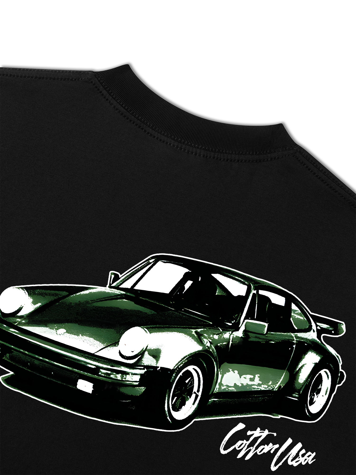 Áo Thun Relaxed Fit Classic Car Vintage Green