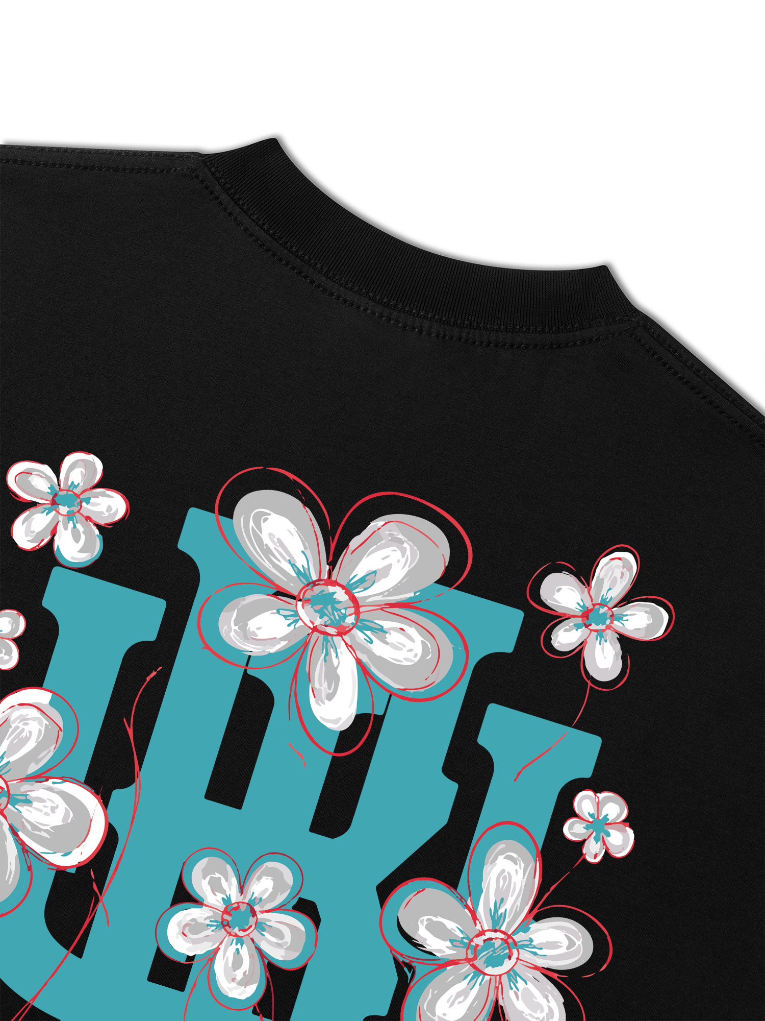 Áo Thun Relaxed Fit Master Baseball Blue White Flower