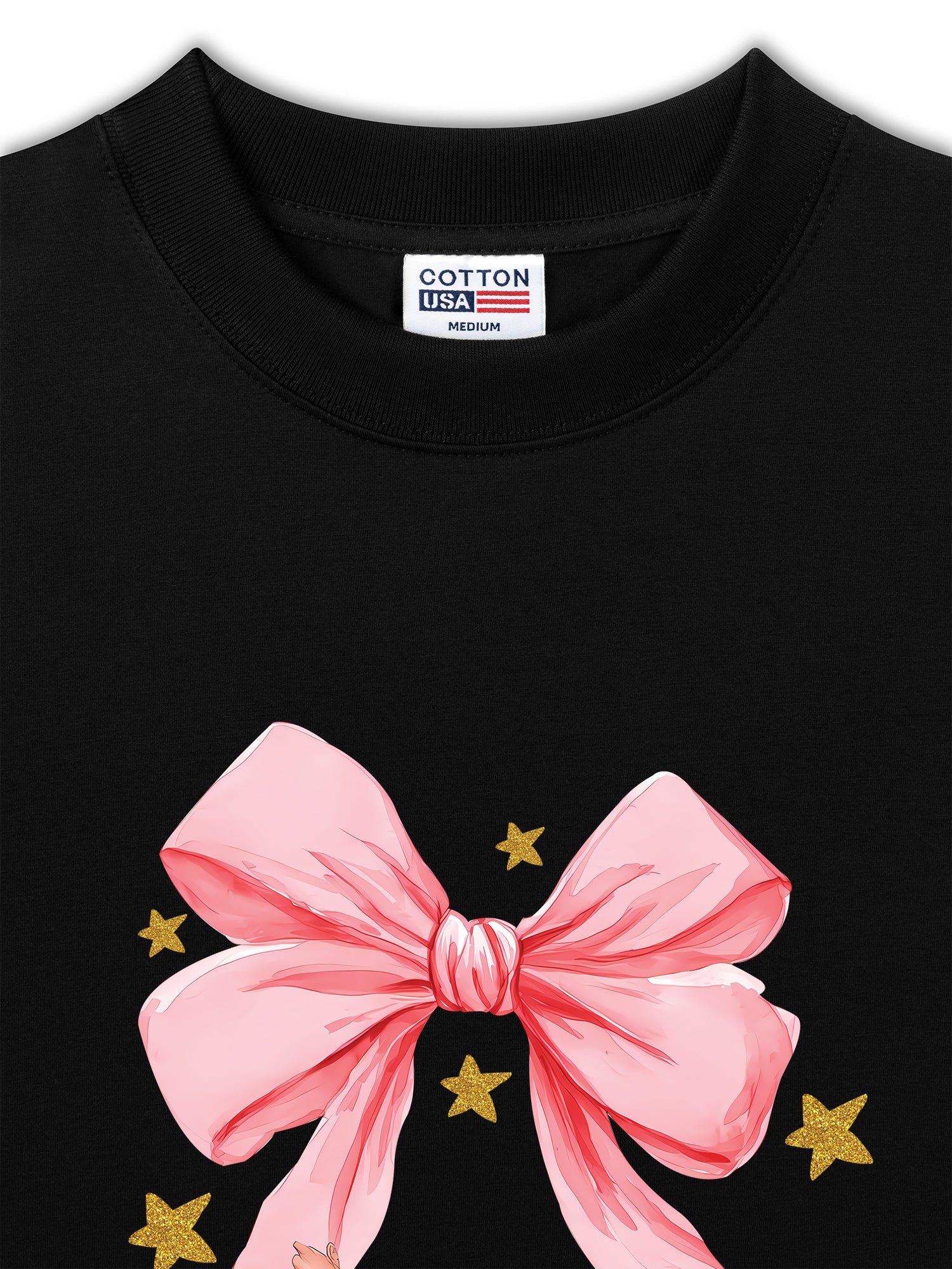 Áo Thun Relaxed Fit Xmas Pink Bow With Santa
