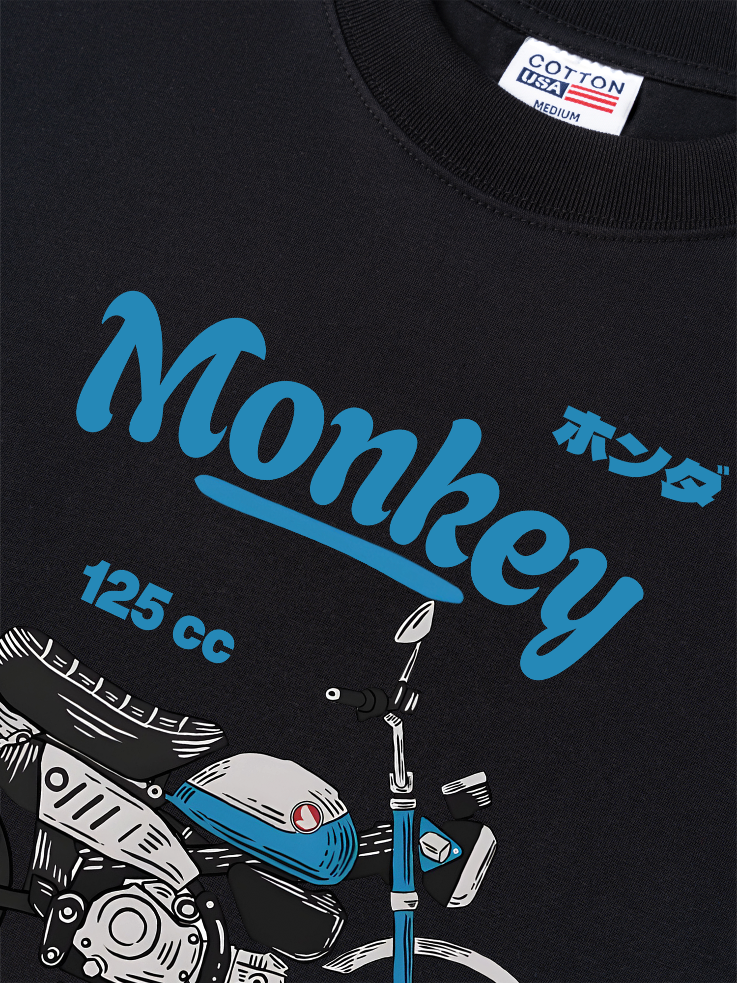 Áo Thun Relaxed Fit Motorbike Monkey 125cc blue