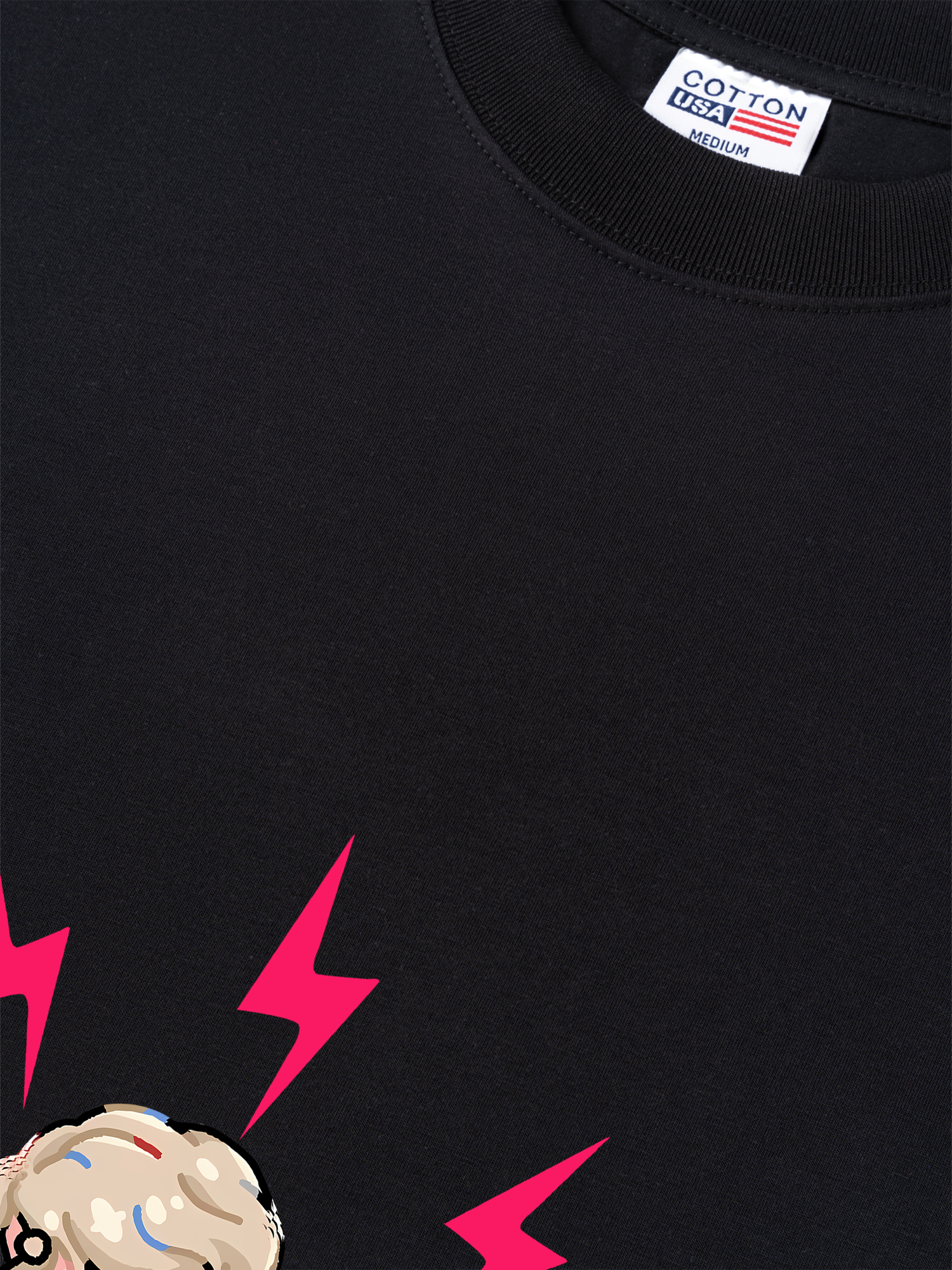 Áo Thun Relaxed Fit Black Pink Cute APT