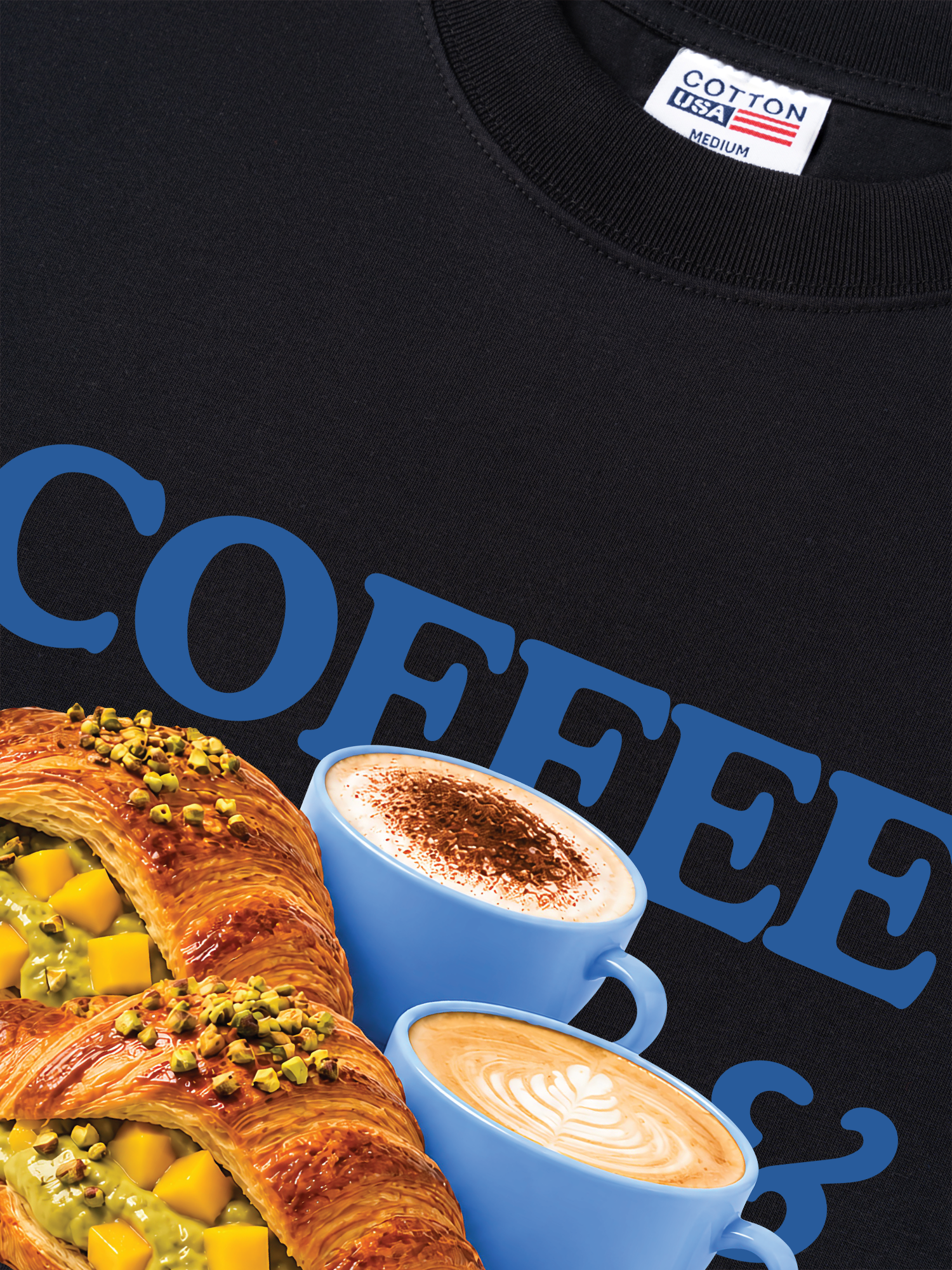 Áo Thun Relaxed Fit Yummy Mood Coffee Croissant
