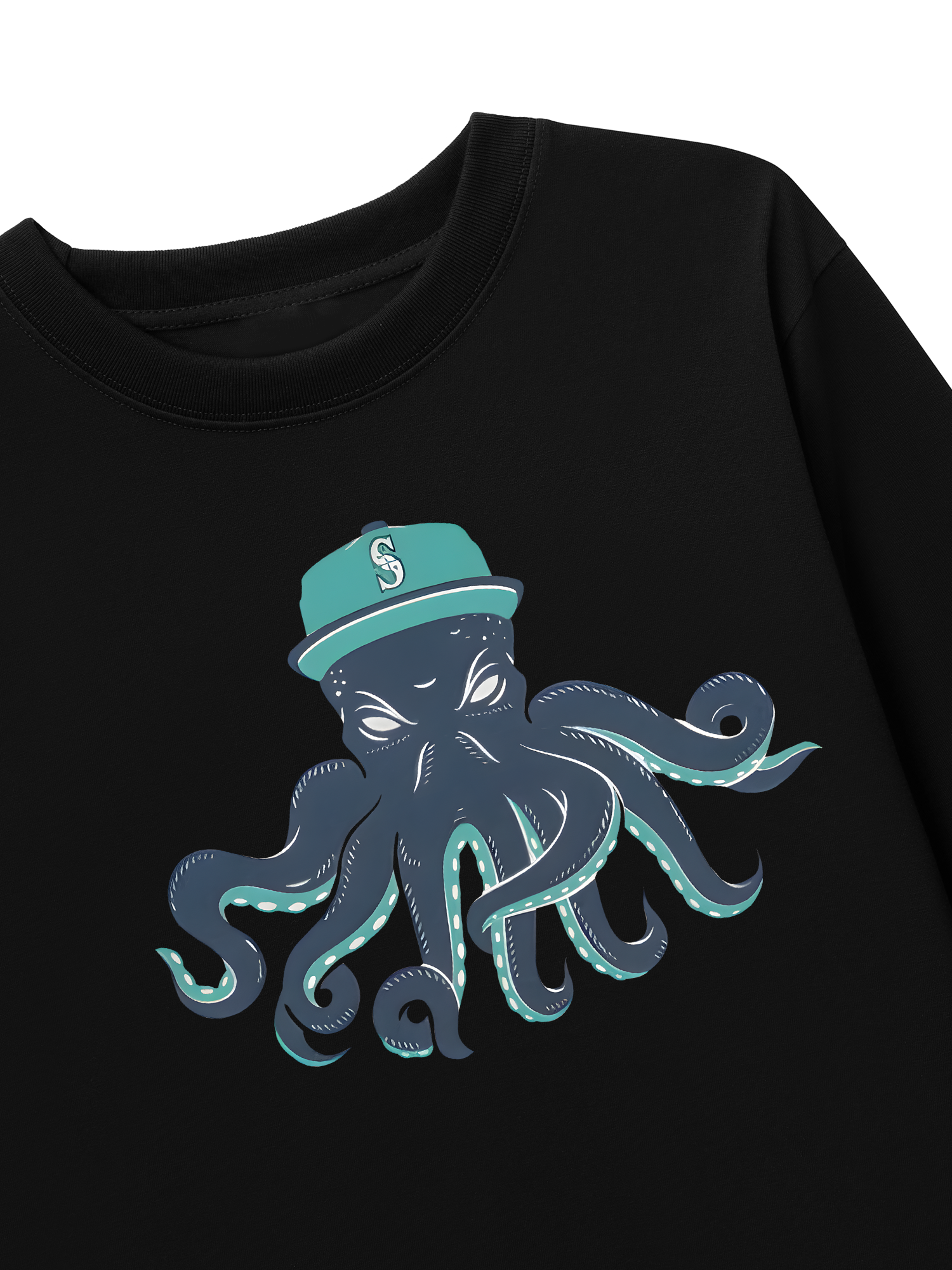 Áo Thun Dài Tay Baseball Green Octopus