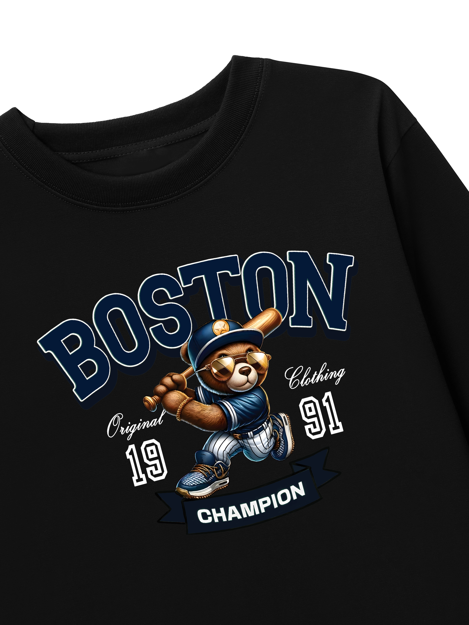 Áo Thun Dài Tay Baseball Boston Teddy