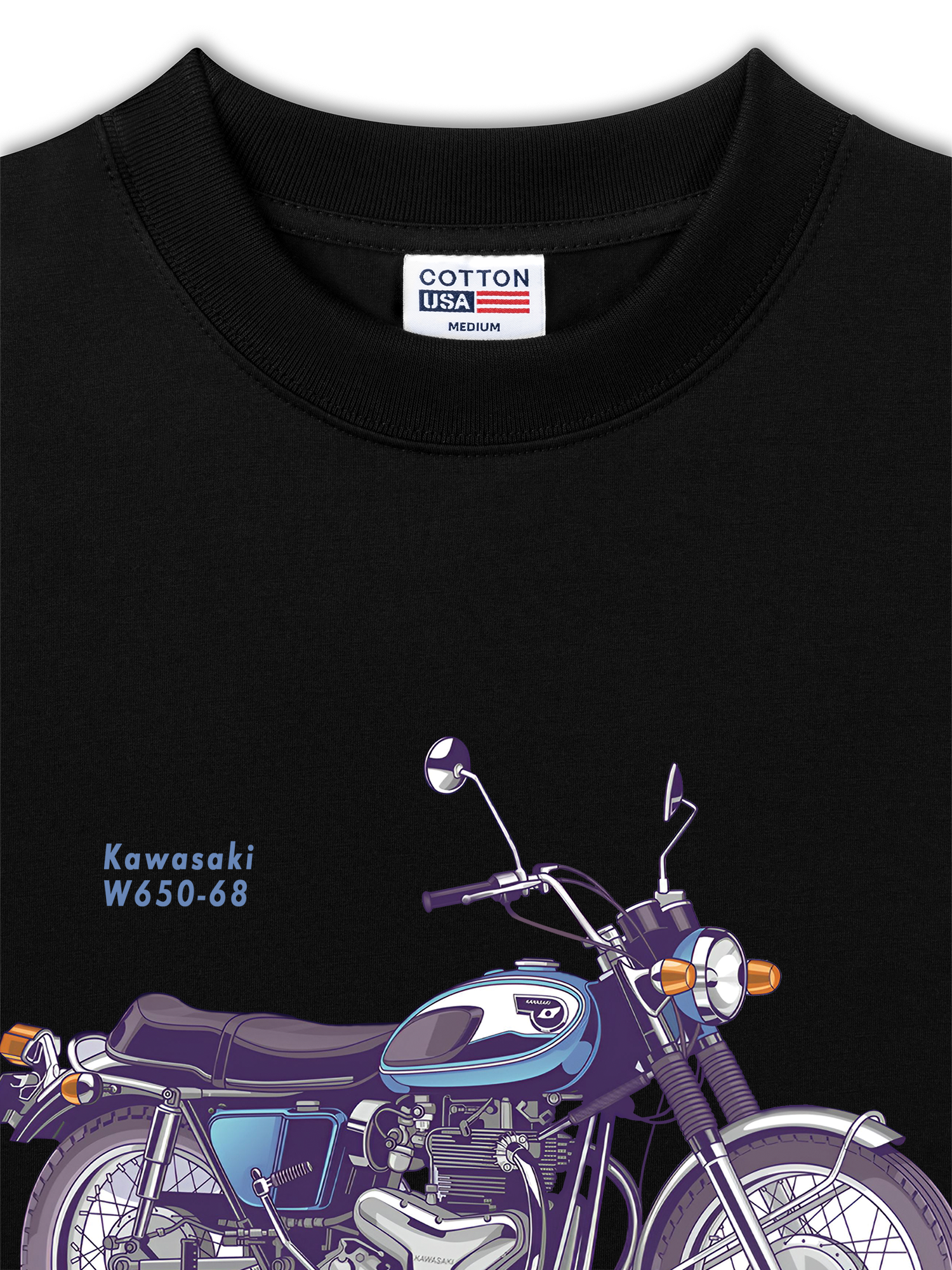 Áo Thun Relaxed Fit Motorbike Kawasaki W650-68