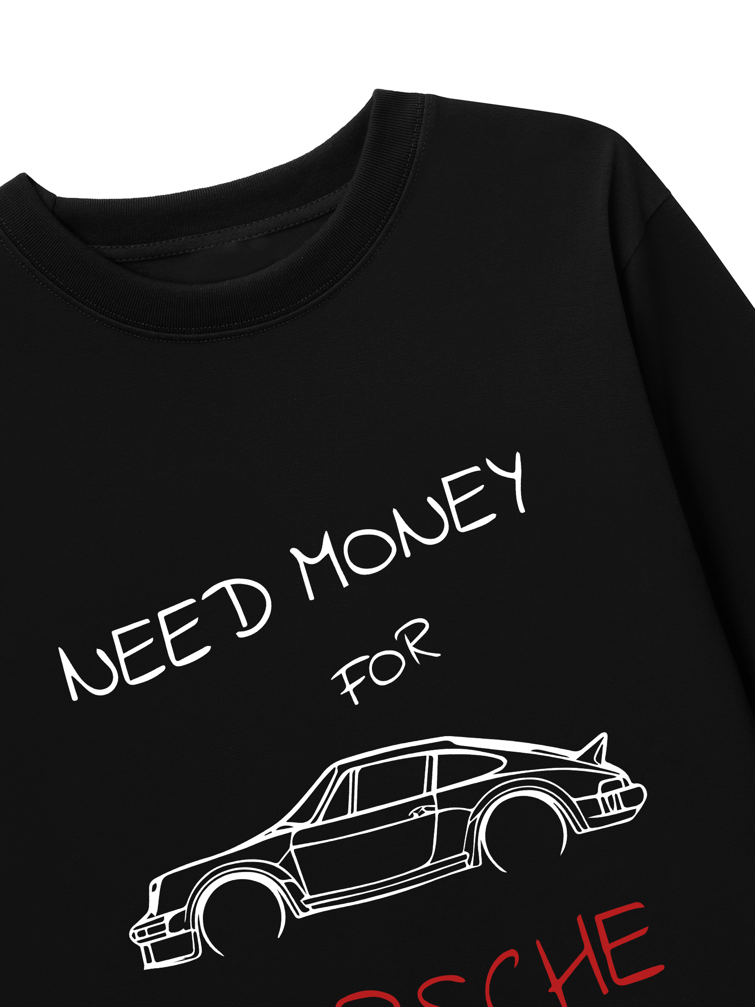 Áo Thun Dài Tay Porsche Need Money Sketch