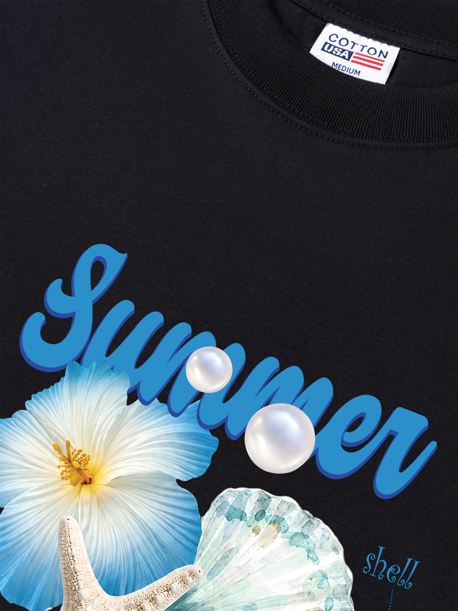 Áo Thun Relaxed Fit Tshirt Tropical Summer, Shell, Starfish