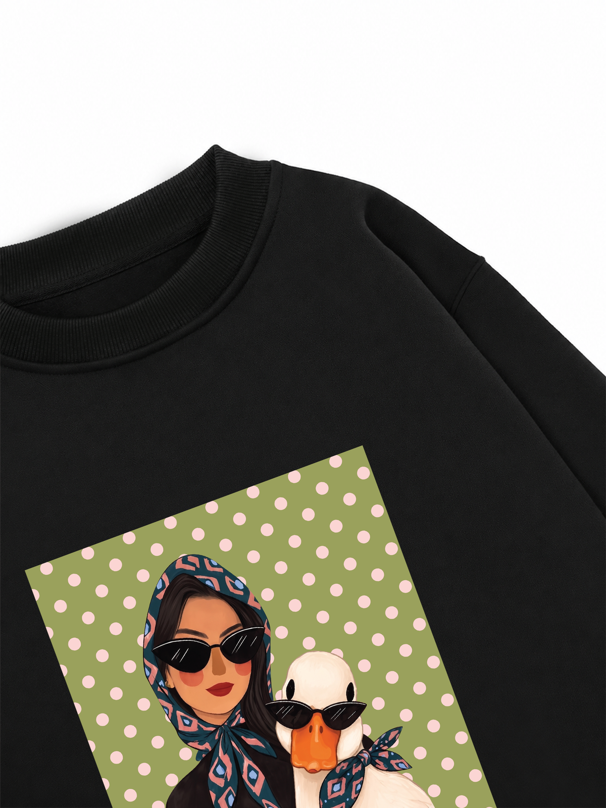 Áo Sweater Nỉ Hai Da Farm Cool Polka Dot Duck