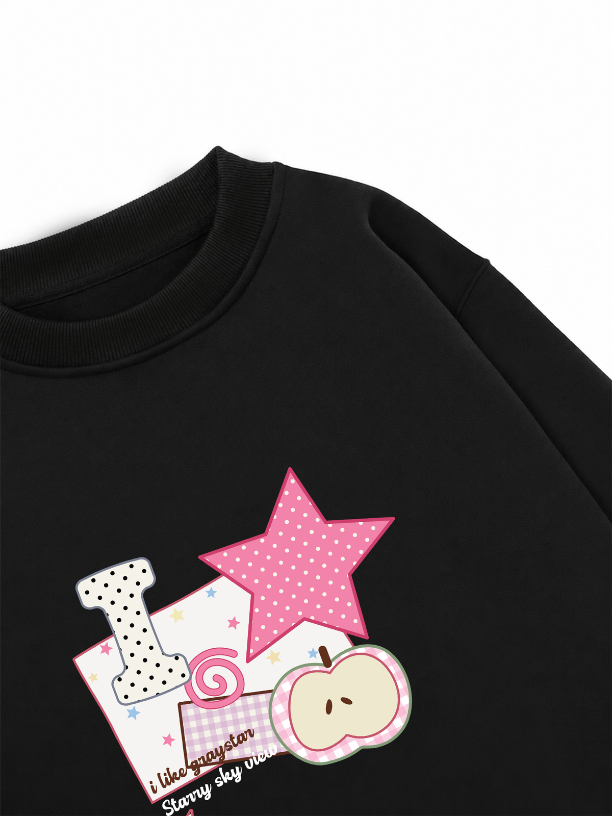 Áo Sweater Nỉ Hai Da Dotty Mood Pink Star Candy