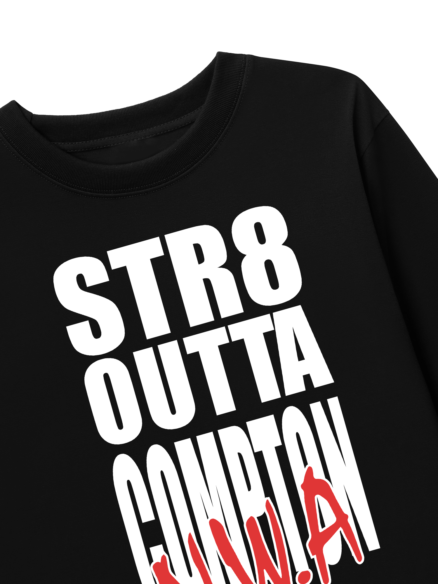 Áo Thun Dài Tay Rapper NWA Straight Outta Compton Typo