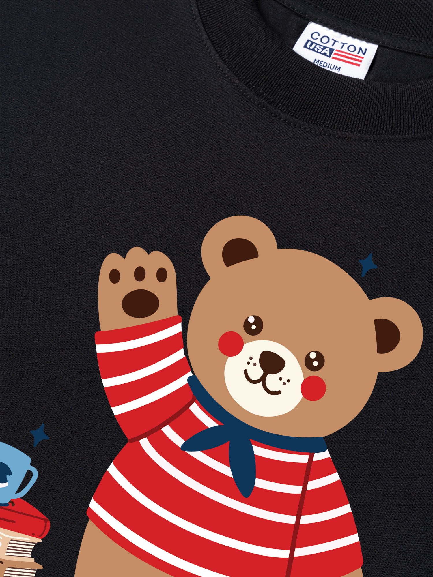 Áo Thun Relaxed Fit Bear Town Bear With Books