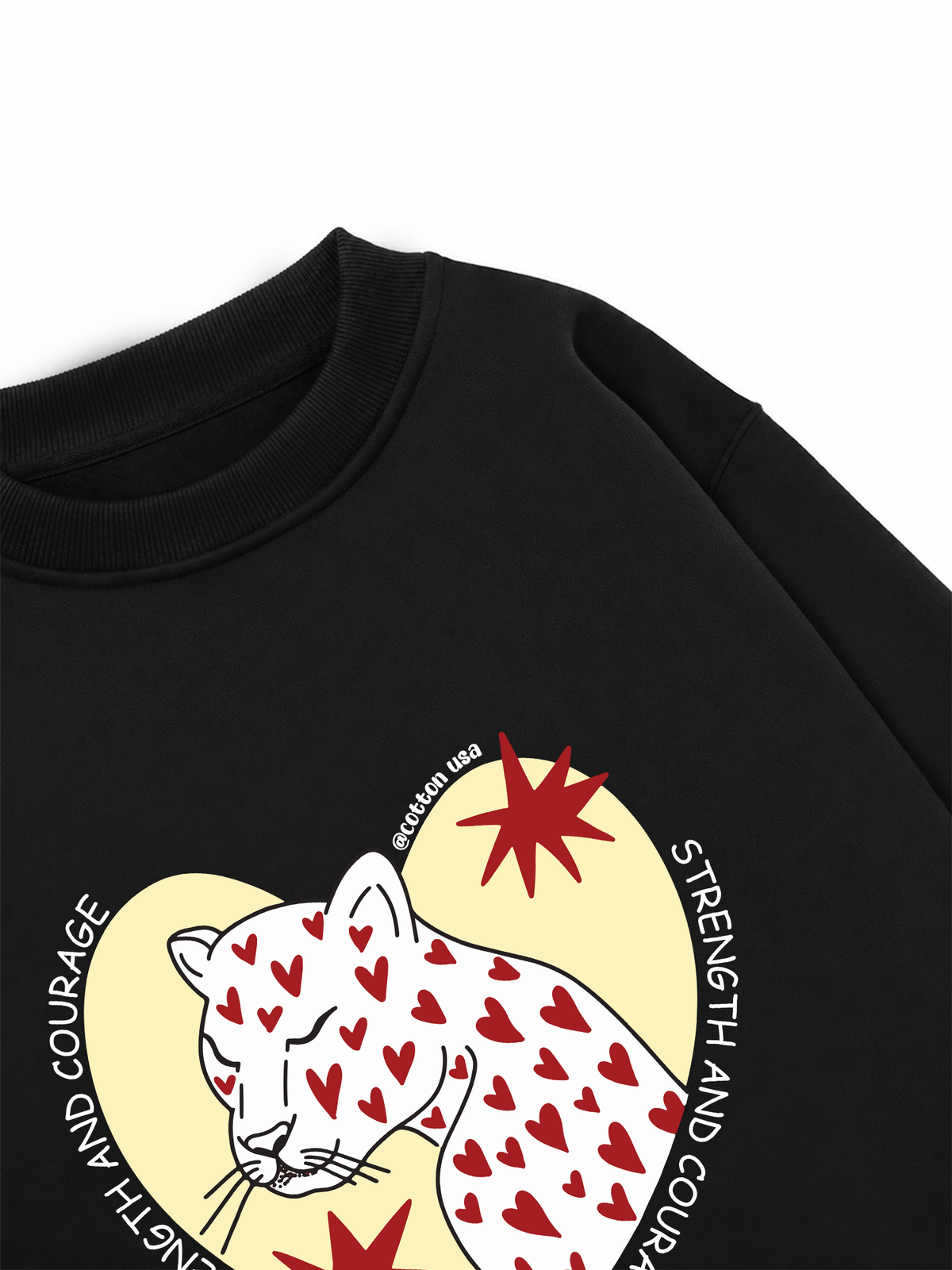 Áo Sweater Nỉ Hai Da Urban Leopard Strength And Courage