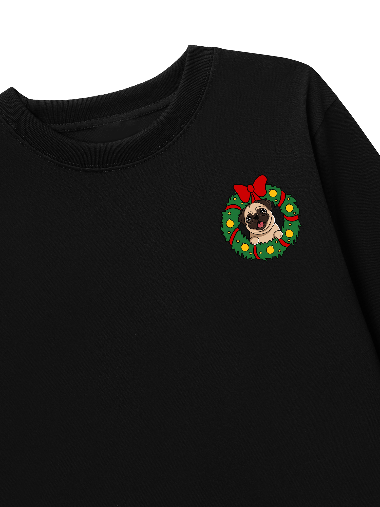 Áo Thun Dài Tay Pug In A Wreath