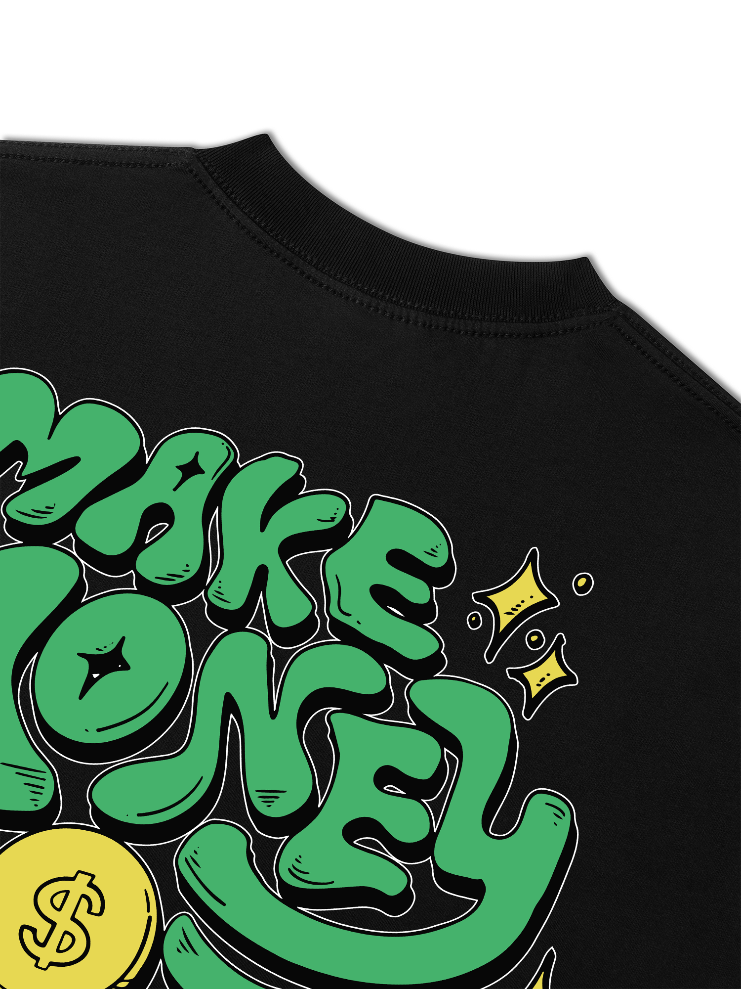 Áo Thun Relaxed Fit Money Make Money Not Friend Greeny