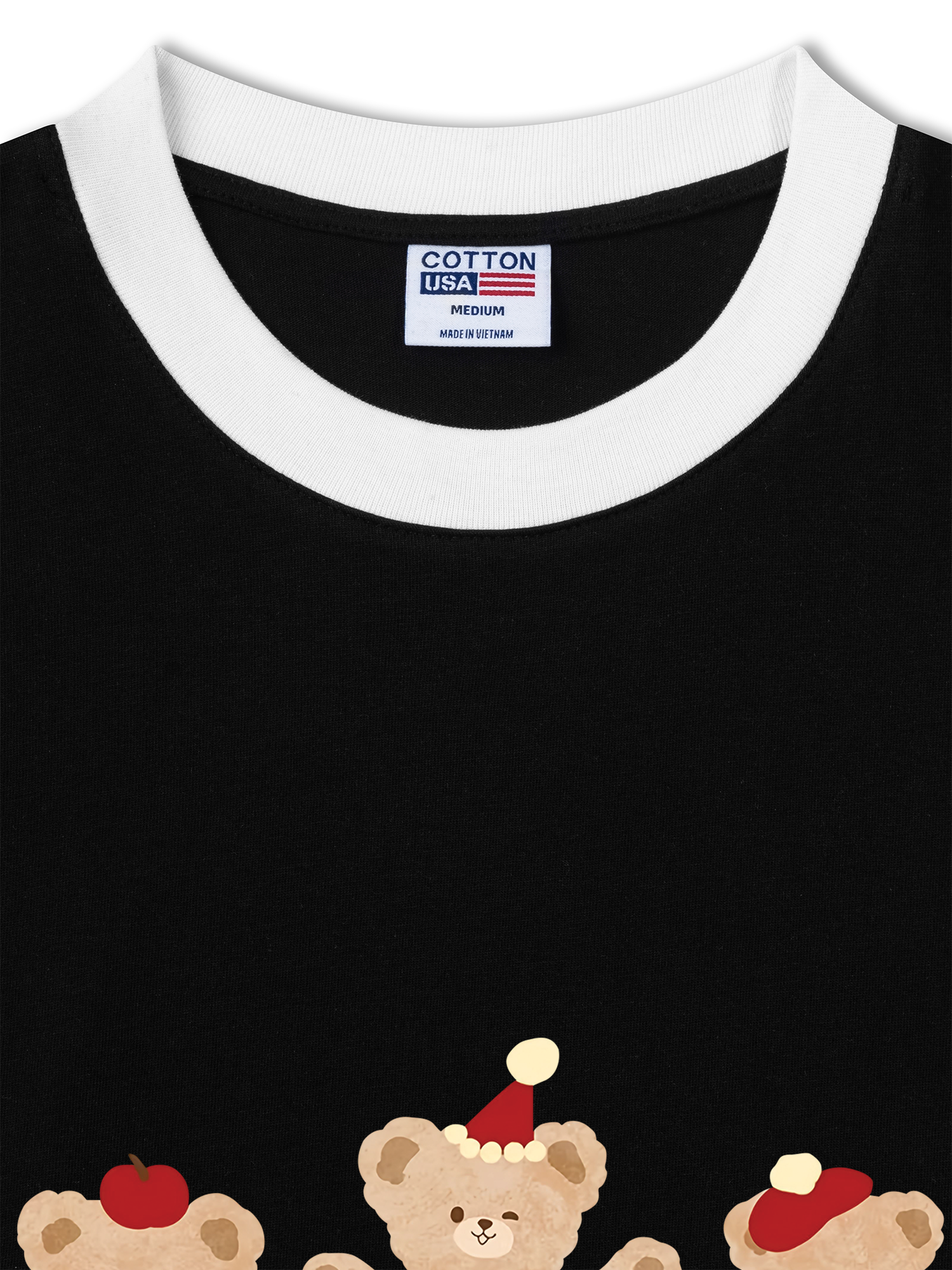 Áo Thun Ringer Relaxed Fit Cute Bear