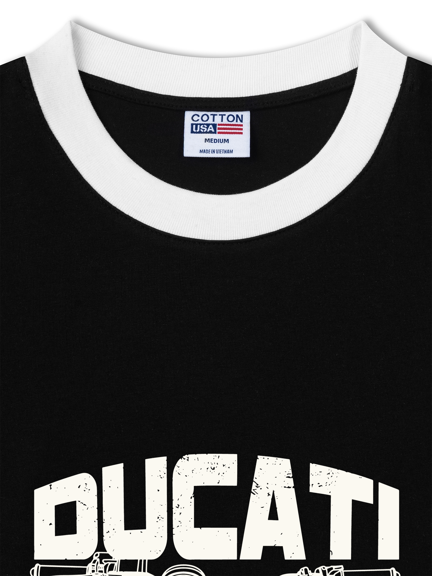 Áo Thun Ringer Cotton Cao Cấp Relaxed Fit Ducati Vintage