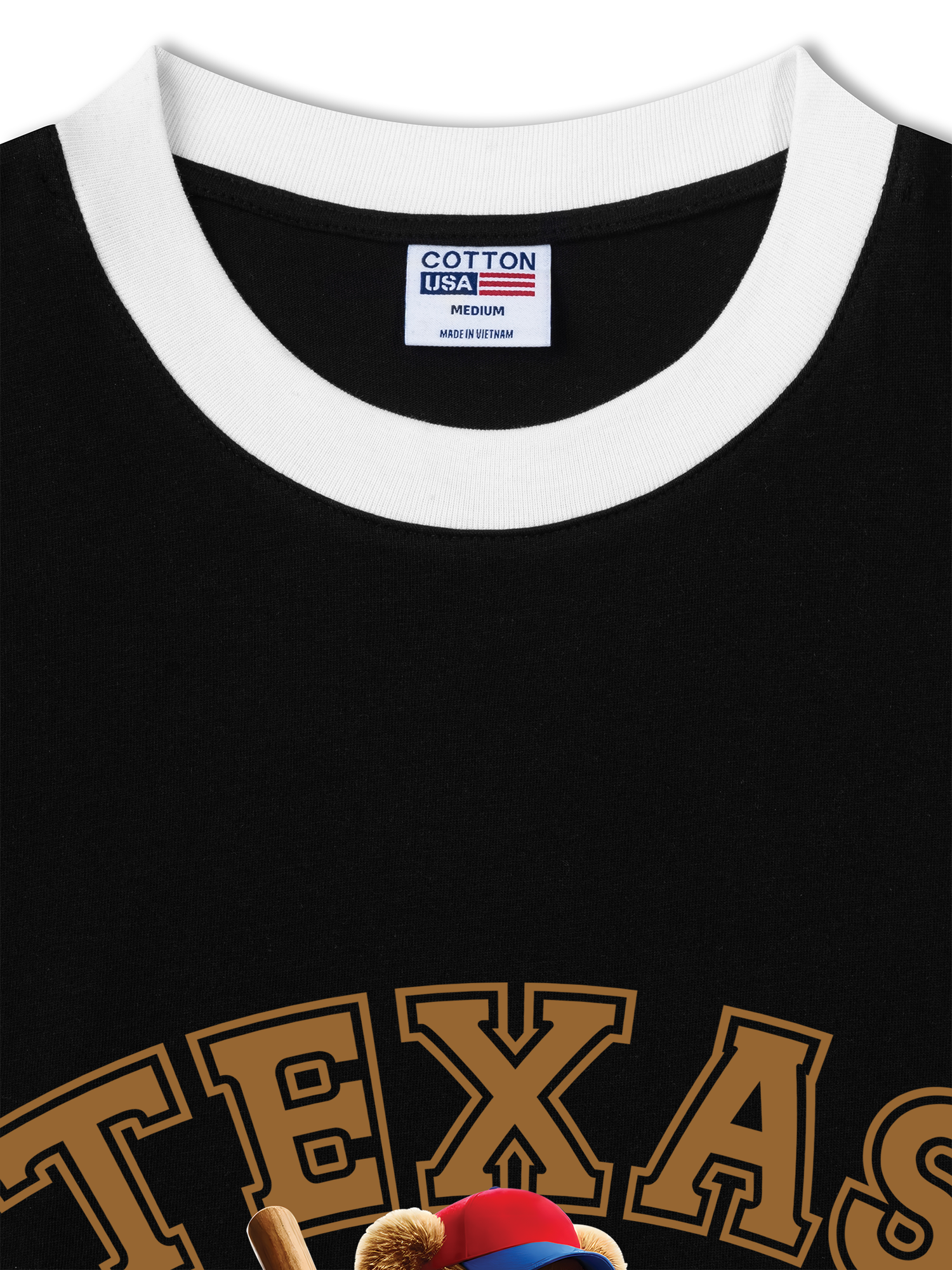 Áo Thun Ringer Relaxed Fit Baseball Texas Teddy Fan Club