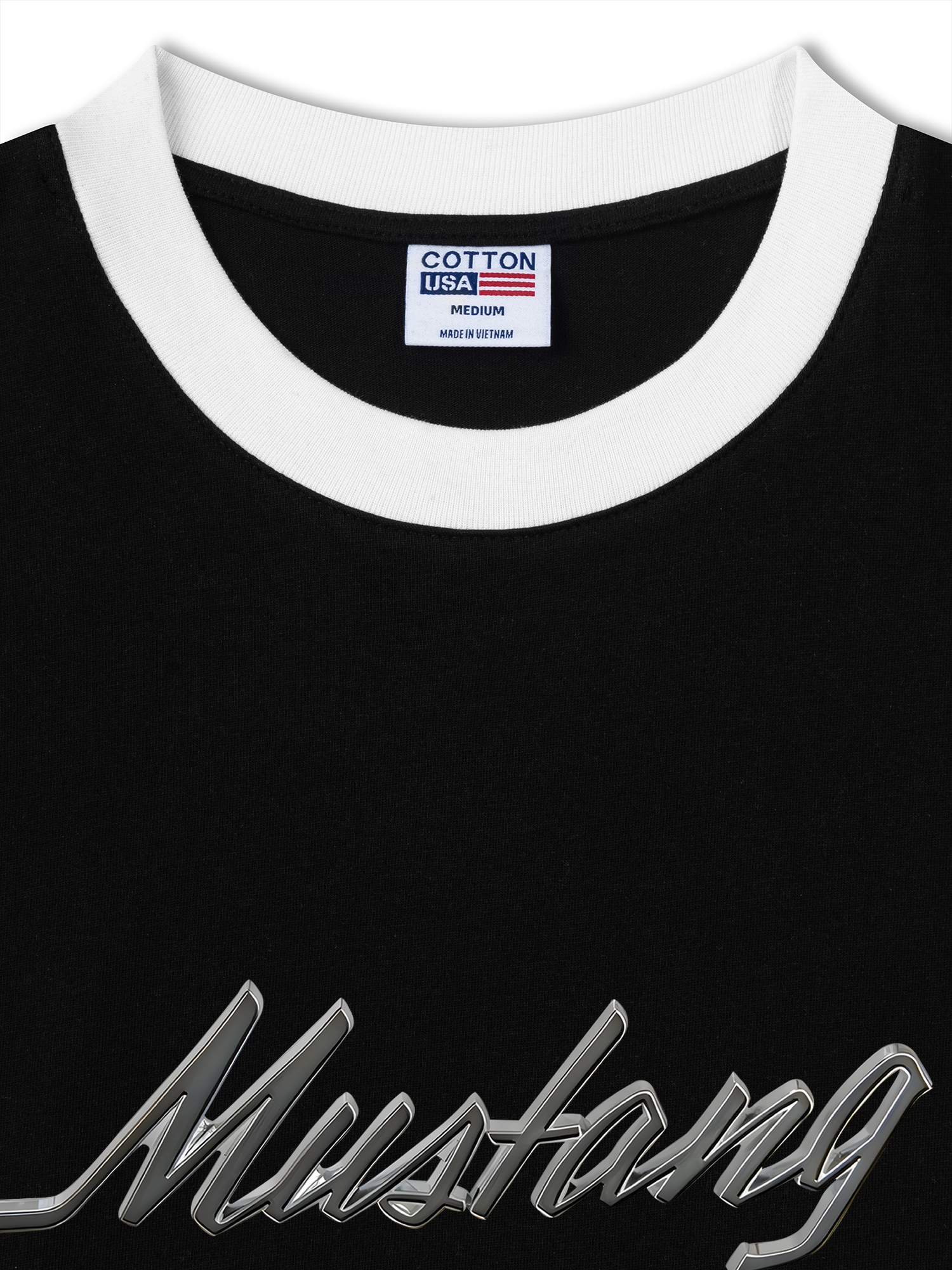 Áo Thun Ringer Relaxed Fit Mustang Silver Logo