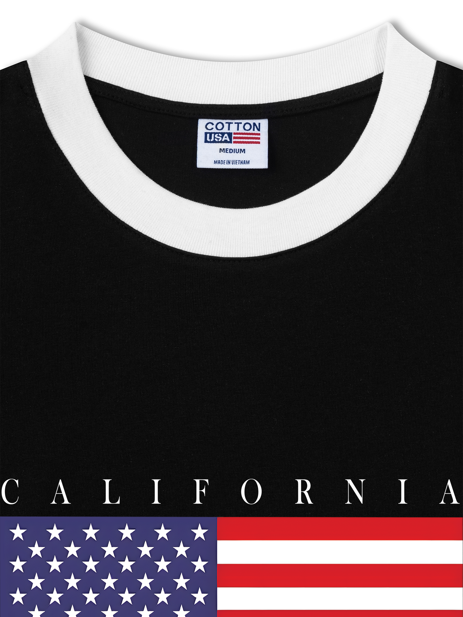 Áo Thun Ringer Relaxed Fit USA California Basic Style