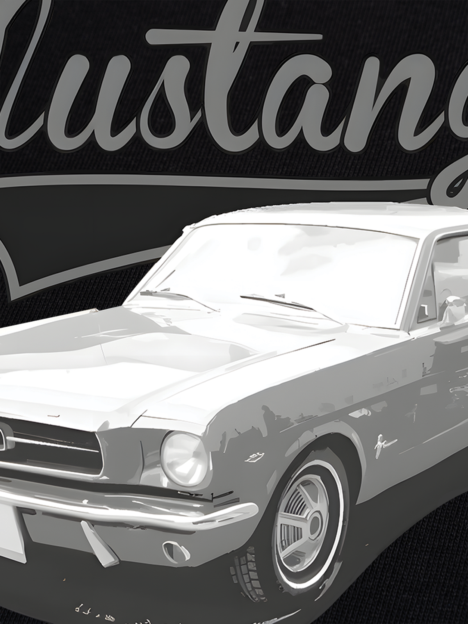 Áo Thun Ringer Relaxed Fit Mustang Vintage Black & White