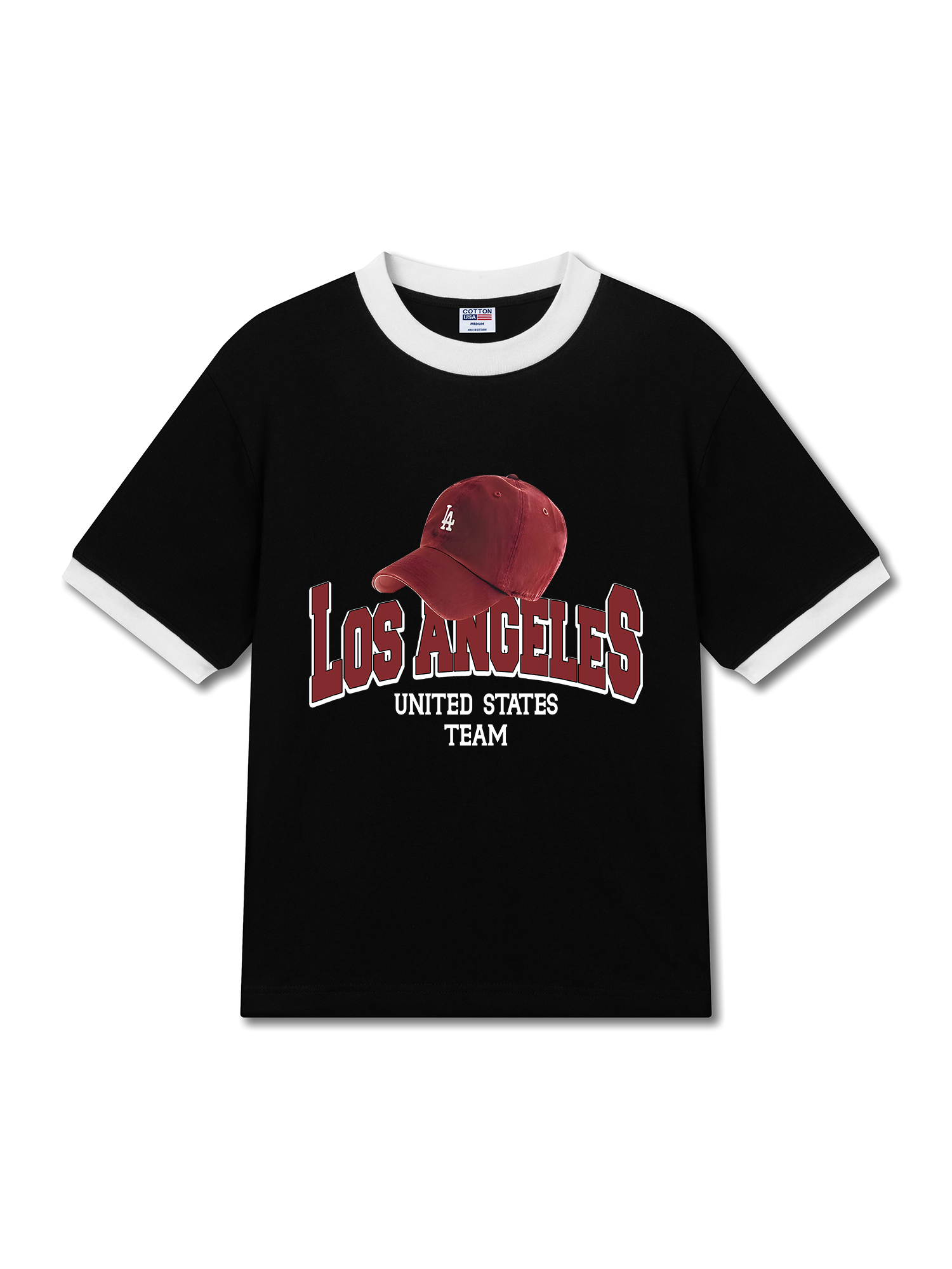Áo Thun Ringer Relaxed Fit USA Los Ageles