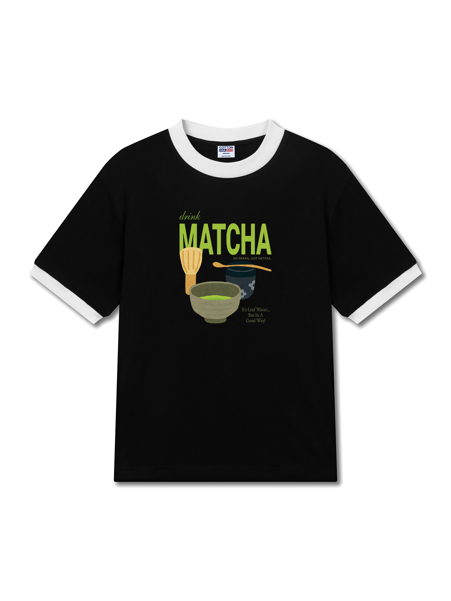 Áo Thun Ringer Relaxed Fit Drink Matcha