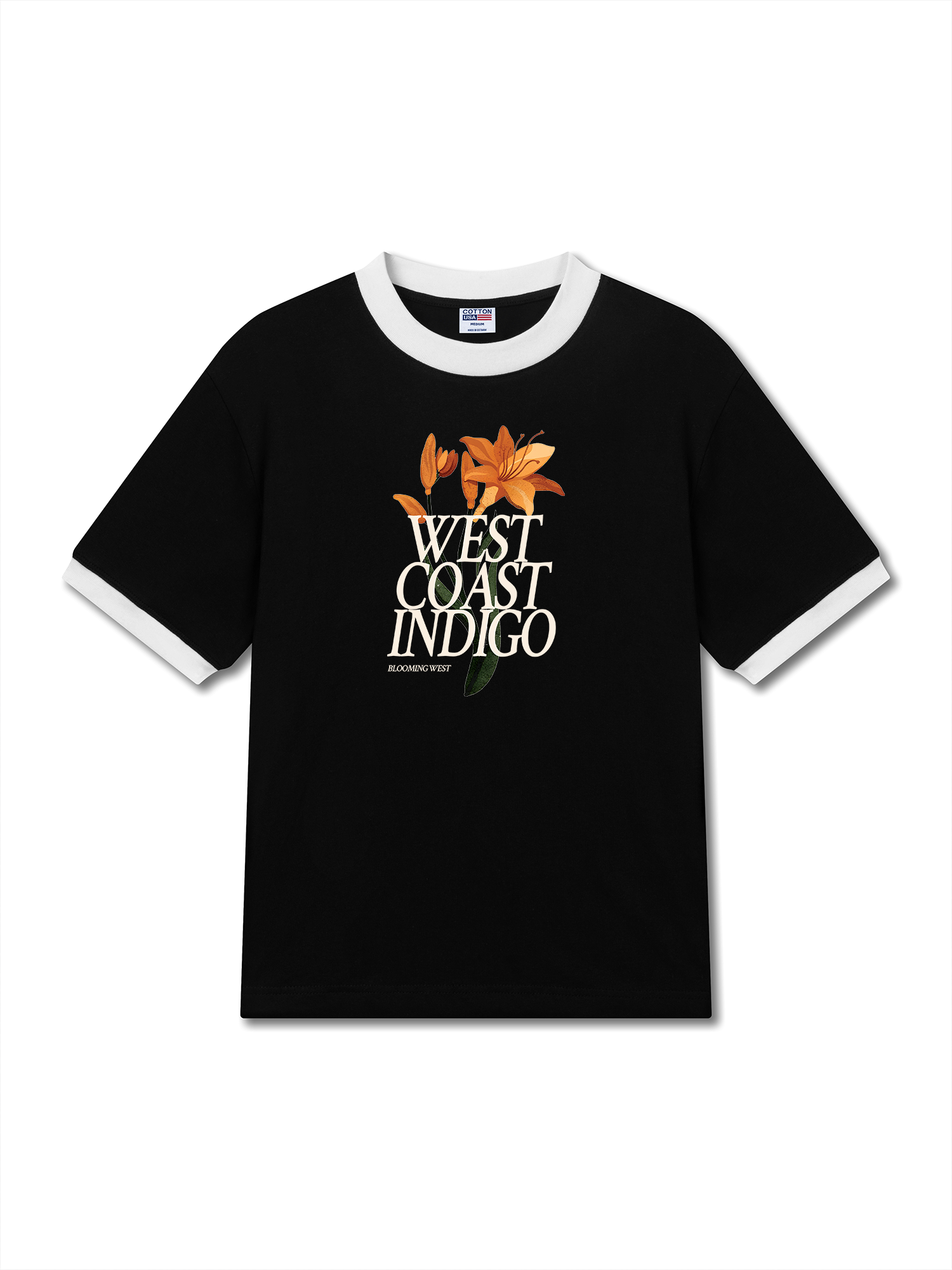 Áo Thun Ringer Relaxed Fit West coast indigo