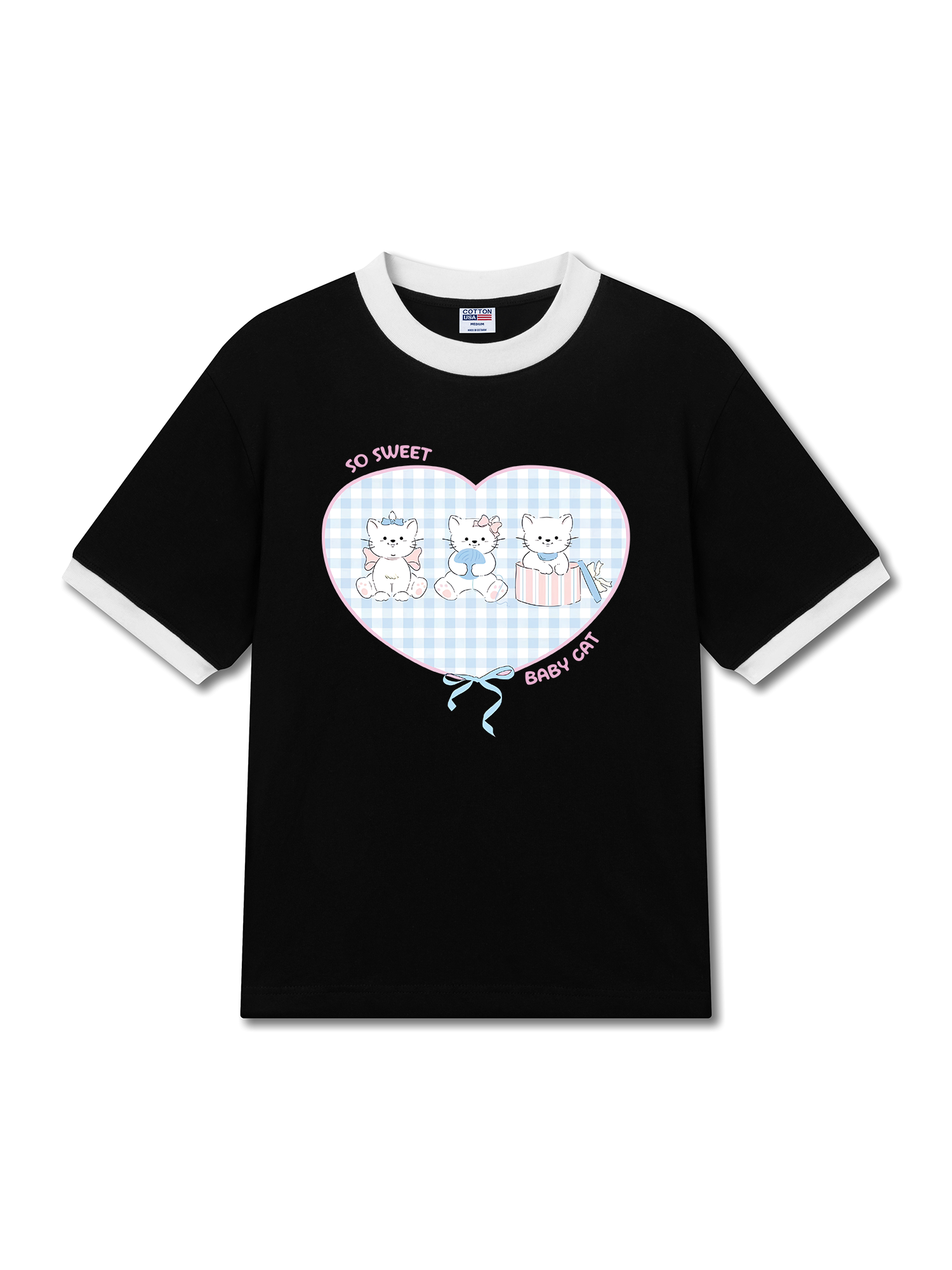 Áo Thun Ringer Relaxed Fit So Sweet Baby Cat