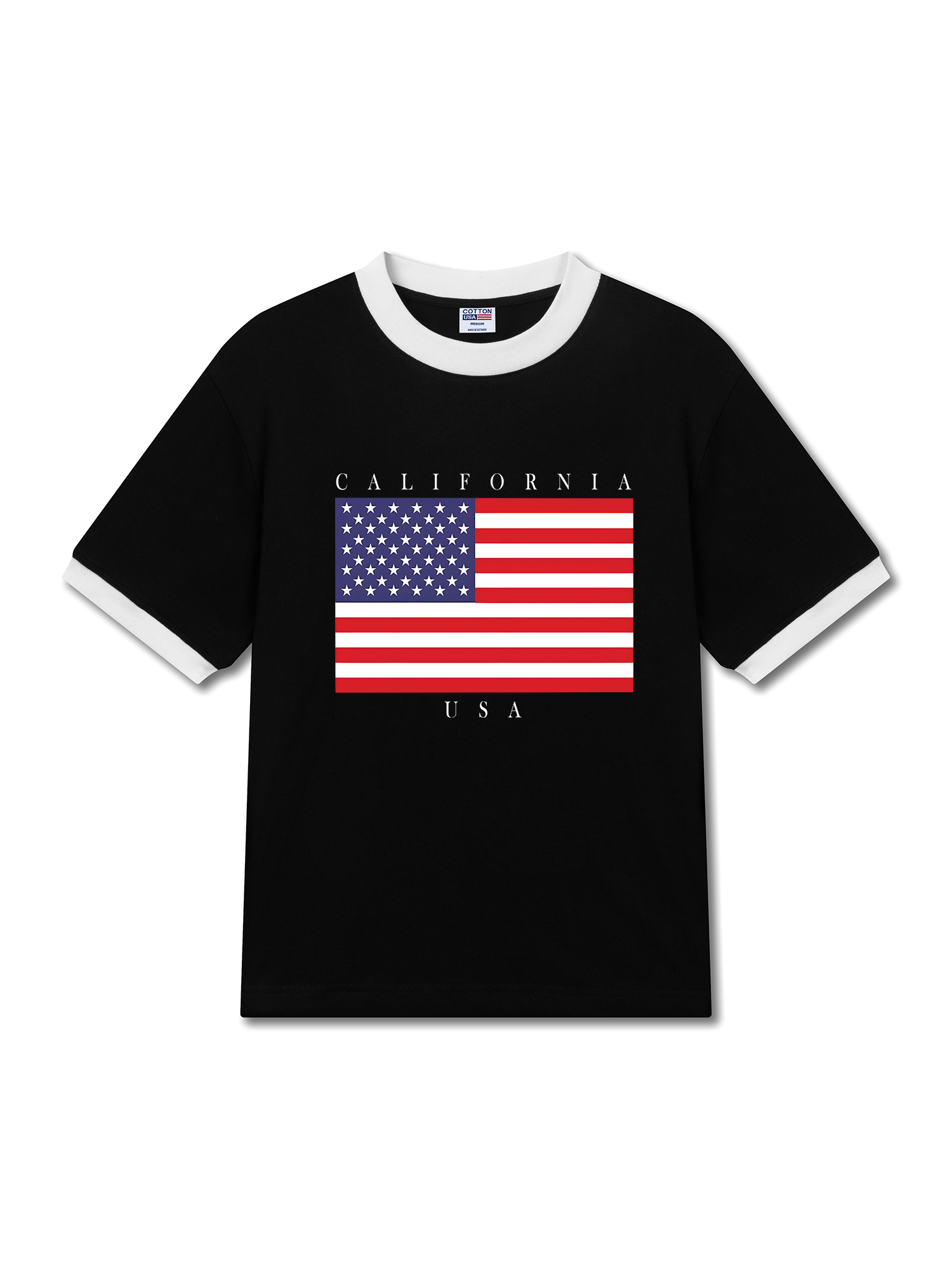 Áo Thun Ringer Relaxed Fit USA California Basic Style