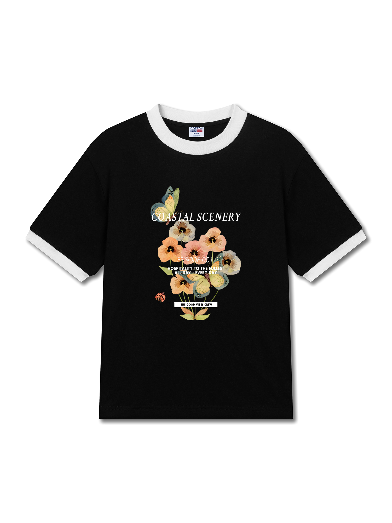 Áo Thun Ringer Relaxed Fit COASTAL SCENERY